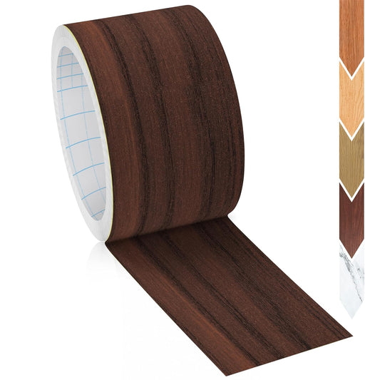 GSCIT Club Walnut Wallpaper, 2.4 inch X 15ft Self Adhesive Wood Grain Repair Tape Walnut Repair Patch for Tables, Chairs, Baseboards, Doors, Windows, Floors, Handicraft DIY.