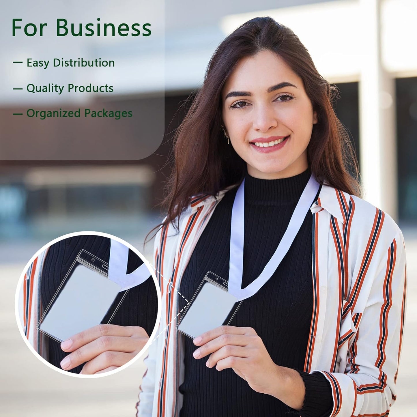 50 Pcs Vertical Clear ID Badge Holders, 4x3 Inch Waterproof PVC Plastic Badge Holders with Resealable Zip, Fits RFID/Proximity/Badge Swipe Cards, Credit Cards, Office, School, Events