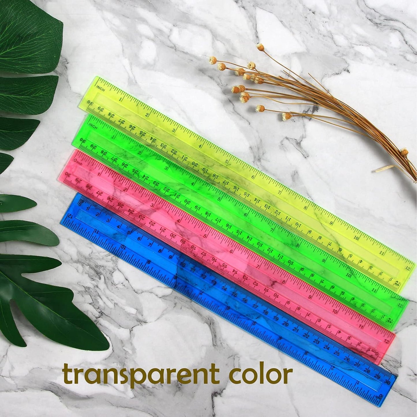 64 Pack Rulers Bulk for Classroom 12 inch, Plastic Clear Rulers for Office Back to School Supplies with Inches and Centimeters