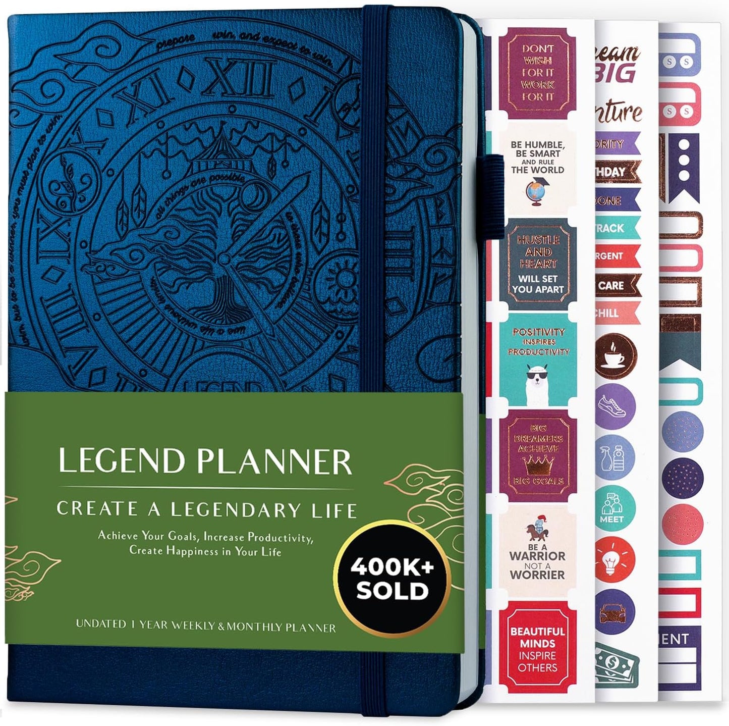 Legend Planner – Weekly & Monthly Life Planner to Hit Your Goals & Live Happier. Organizer Notebook & Productivity Journal. A5 (Mystic Blue)