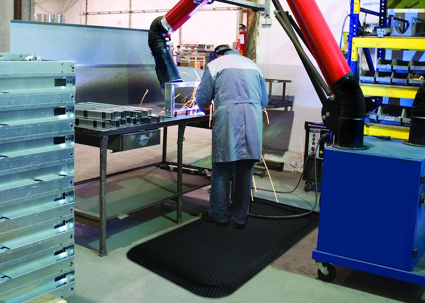 M+A Matting Hog Heaven Anti Fatigue Mat - Welding Safe, Slag Proof, Grease and Oil Proof, Industrial Grade Mat for Commercial Areas (3' x 5', 5/8" Thick)
