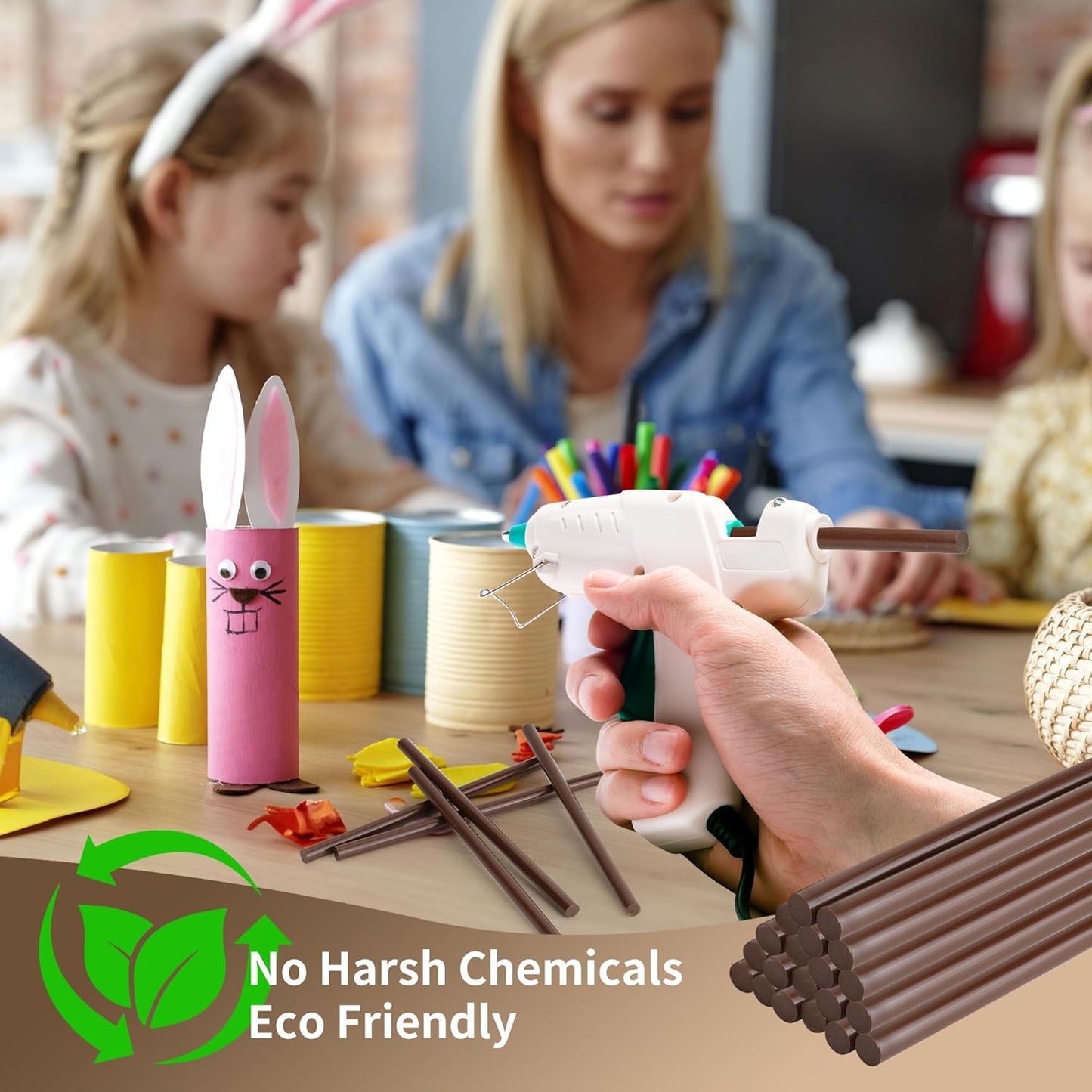 MATUFF Brown Hot Glue Sticks Mini 0.27" x 5.9 inches, Hot Melt Mini Colored Glue Sticks for All Temperature Mini Glue Guns, for DIY Craft Arts and Wedding Cards, Stamp Sealing, Bulk hot Glue 60 Pack