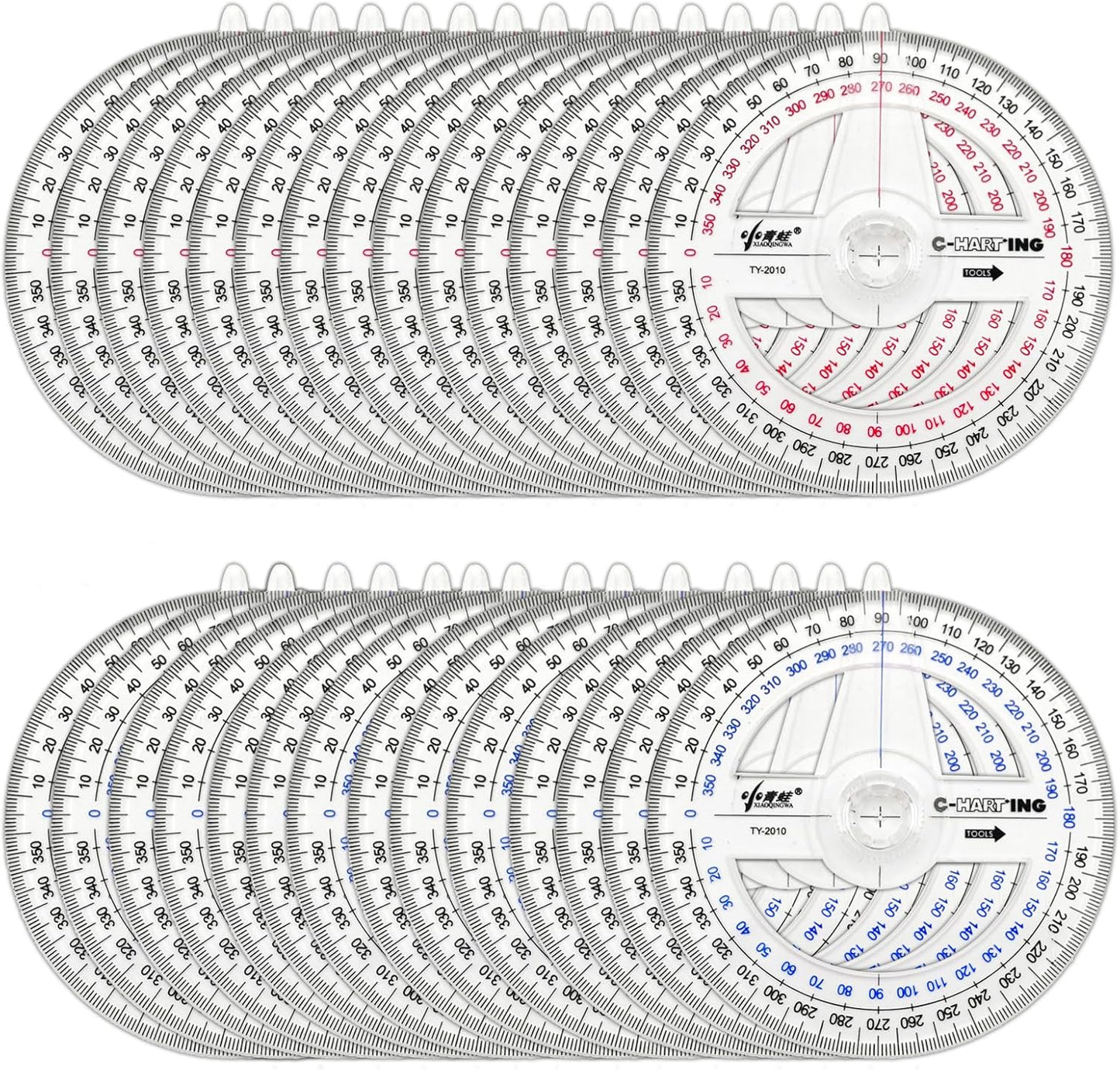360° Protractor Pack of 30 Protactors Plastic Protractor Math Protractors Clear Protractor Ruler Drafting Tools Circle Protractor for Geometry