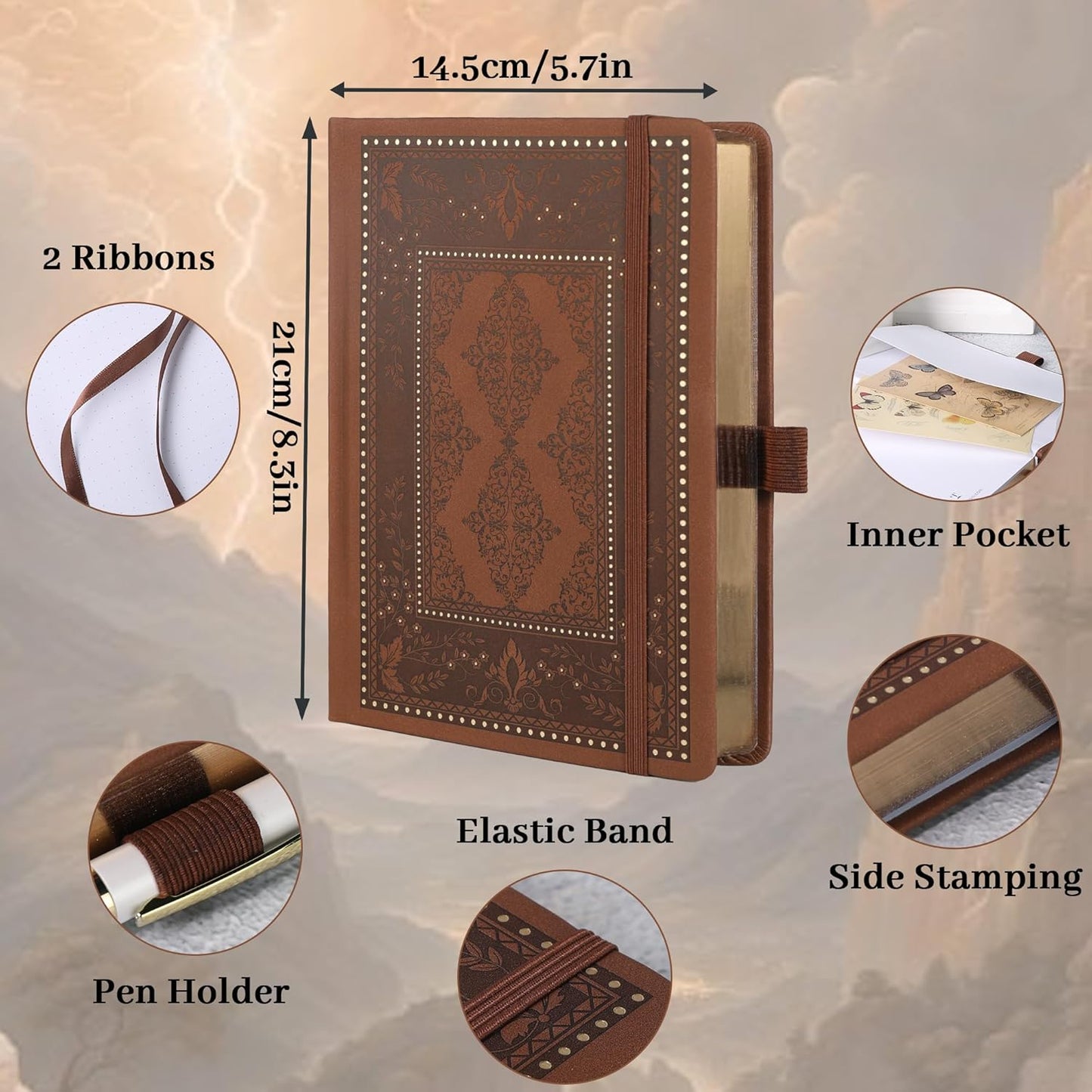 TIEFOSSI Bullet Dot Journals for Women Men, Dot Journals for Writing Women, 160gsm Thick Paper, 190 Numbered Pages, for Planner Organization