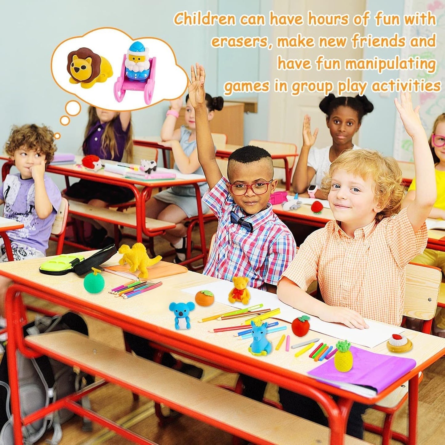 Zkptops 110pcs Animal Eraser Kids Animal Pencil Erasers Desk Pets Puzzle Erasers Bulk Mini Eraser Prize Toys Gift for Classroom Rewards, Treasure Box, Student Game Prizes, Easter Egg Fillers