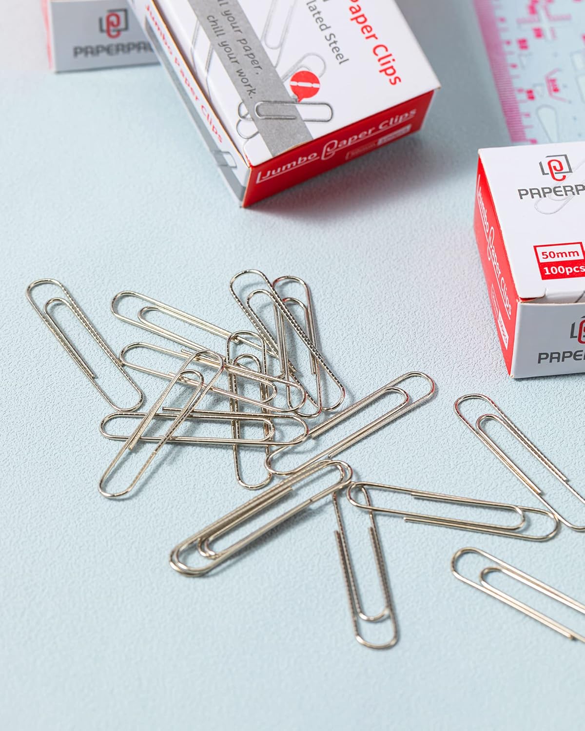 PAPERPAL Paperclips for Office School & Personal Use, Jumbo Nonskid Paper Clip (2"), 1000 Large Paper Clips (10 Boxes of 100 Each), Silver