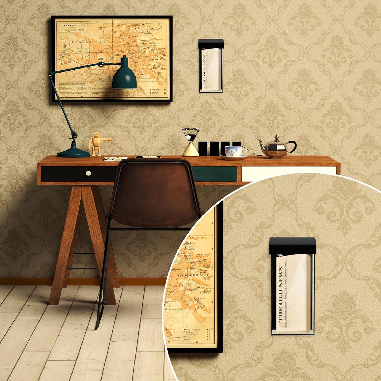 Remerry 2 Pcs Acrylic Outdoor Brochure Holder 4 x 9 Inch Waterproof Wall Mount Literature Box with Black Lid Clear Pamphlet Holder with Screws for Flyer Display Map Menu Envelope