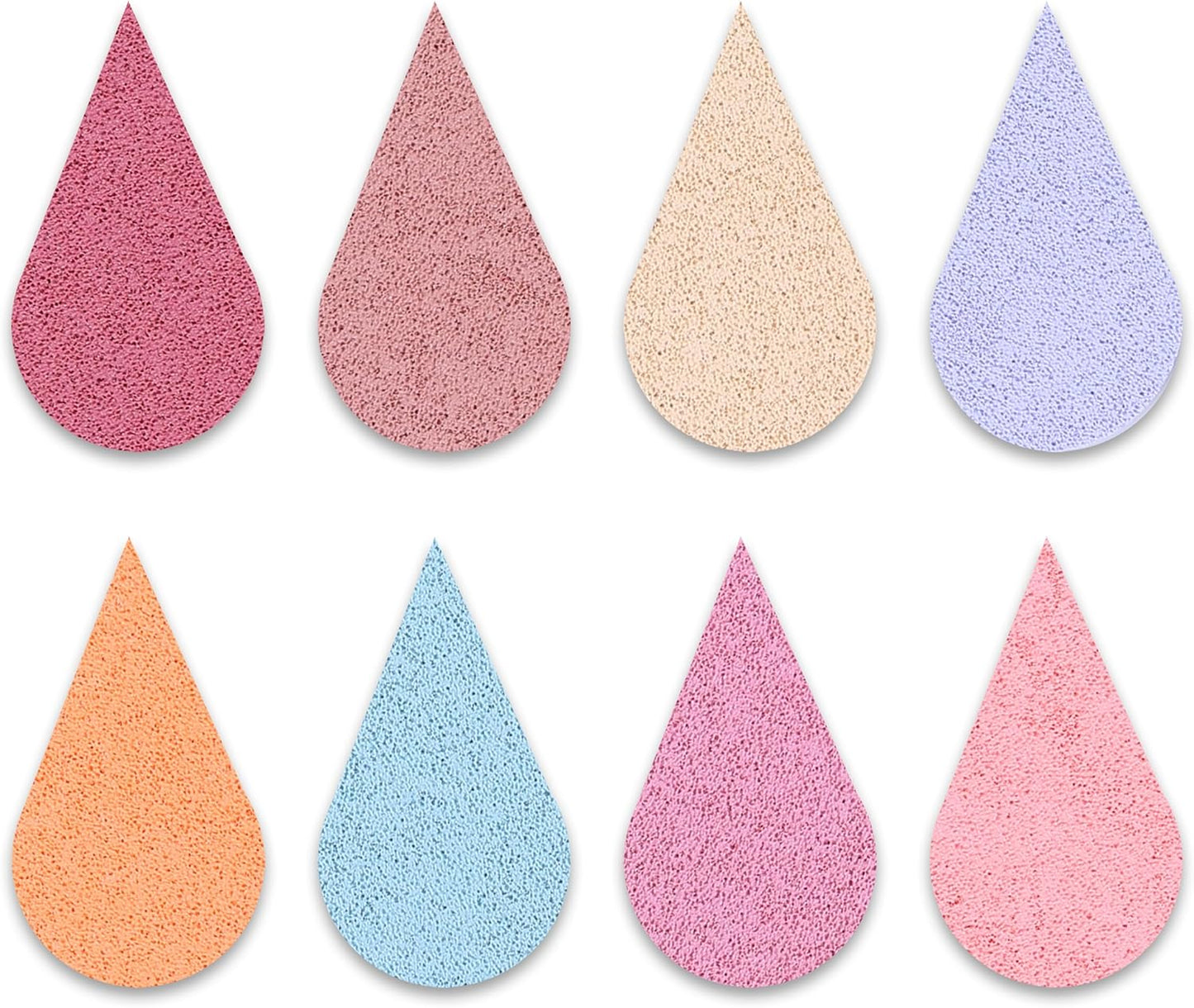 YPSelected 8 Assorted Multi Colours Waterdrop Shaped Craft Rubber Stamps Petal Ink Pads for Paper Wood Fabric (Set 1027)