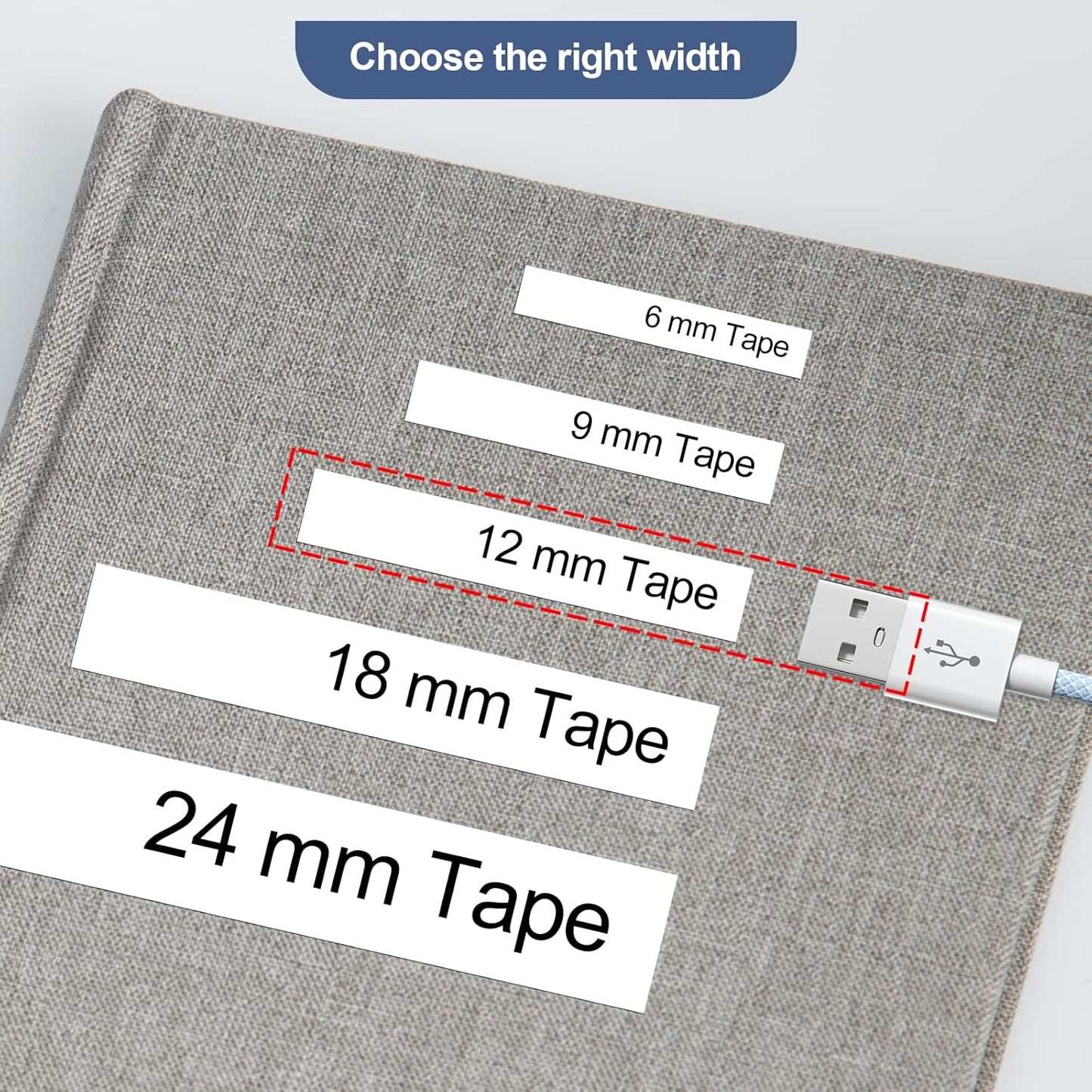 Unismar 8-Pack Compatible for Brother Black on White 12mm Label Tape Replacement for Ptouch PTD200 PTD202 PTD210 PTD600 PTD400 PTH100 PTH110 PT1280 Label Printer 26.2Ft(8m)