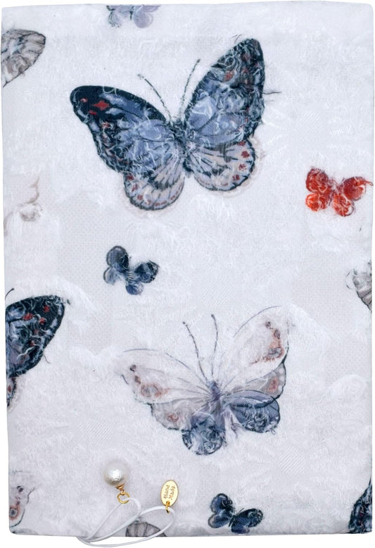 BLBMH Book Covers for Paperbacks Book Cover for Privacy Fit for 5.5x8.5 inch Adjustable Book Jacket Cover for Diary Books Fabric Softcover Protector for Notebook Book Lovers Gifts - Butterfly A 8.5in