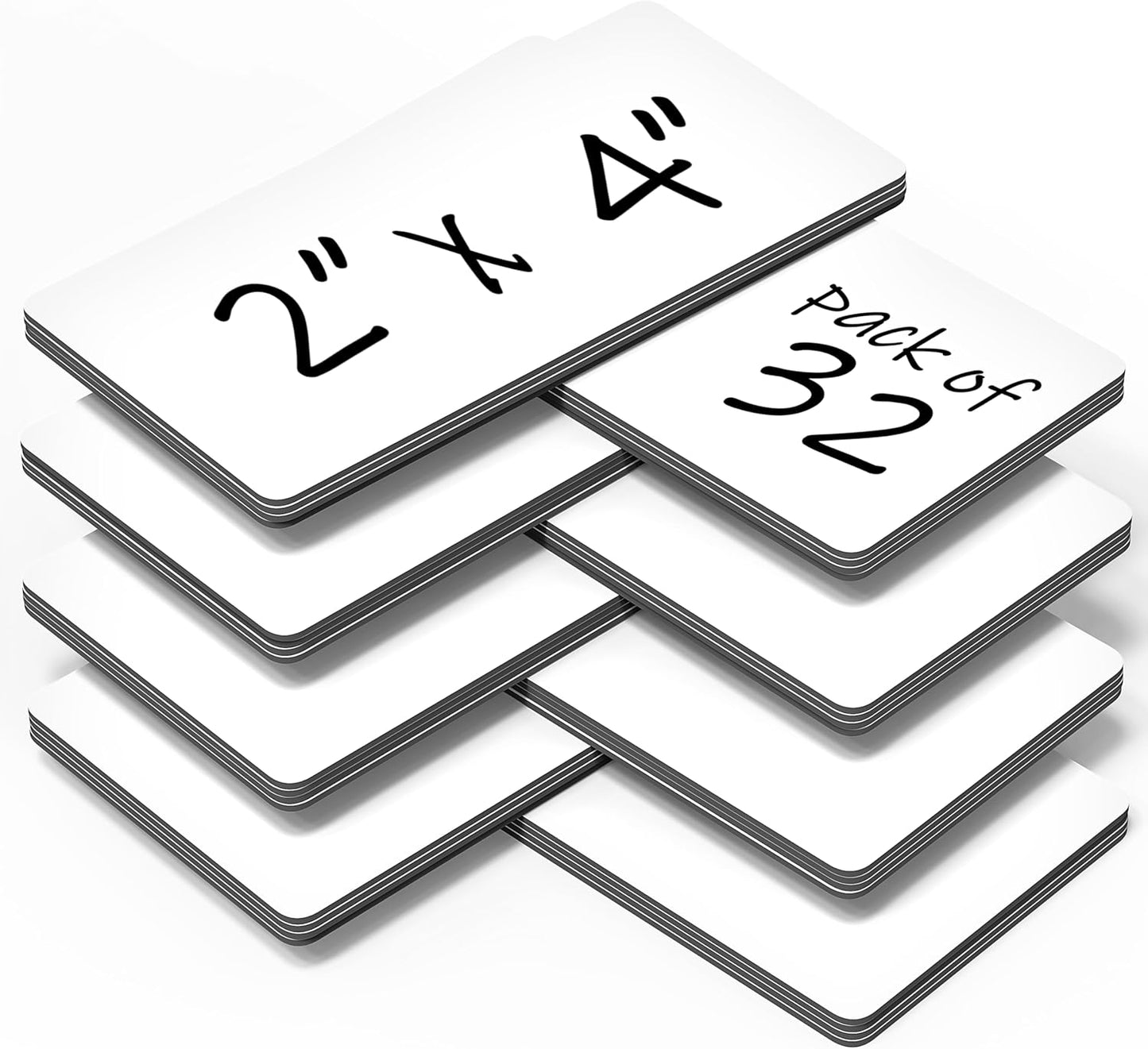 32 Pack Dry Erase Magnetic Labels 2x4 in - Magnetic Name Tags for Classroom Lockers School Bus - Classroom Magnets for Names - Magnet Labels for Whiteboard - Magnet Names Plates for Classrooms Blanked