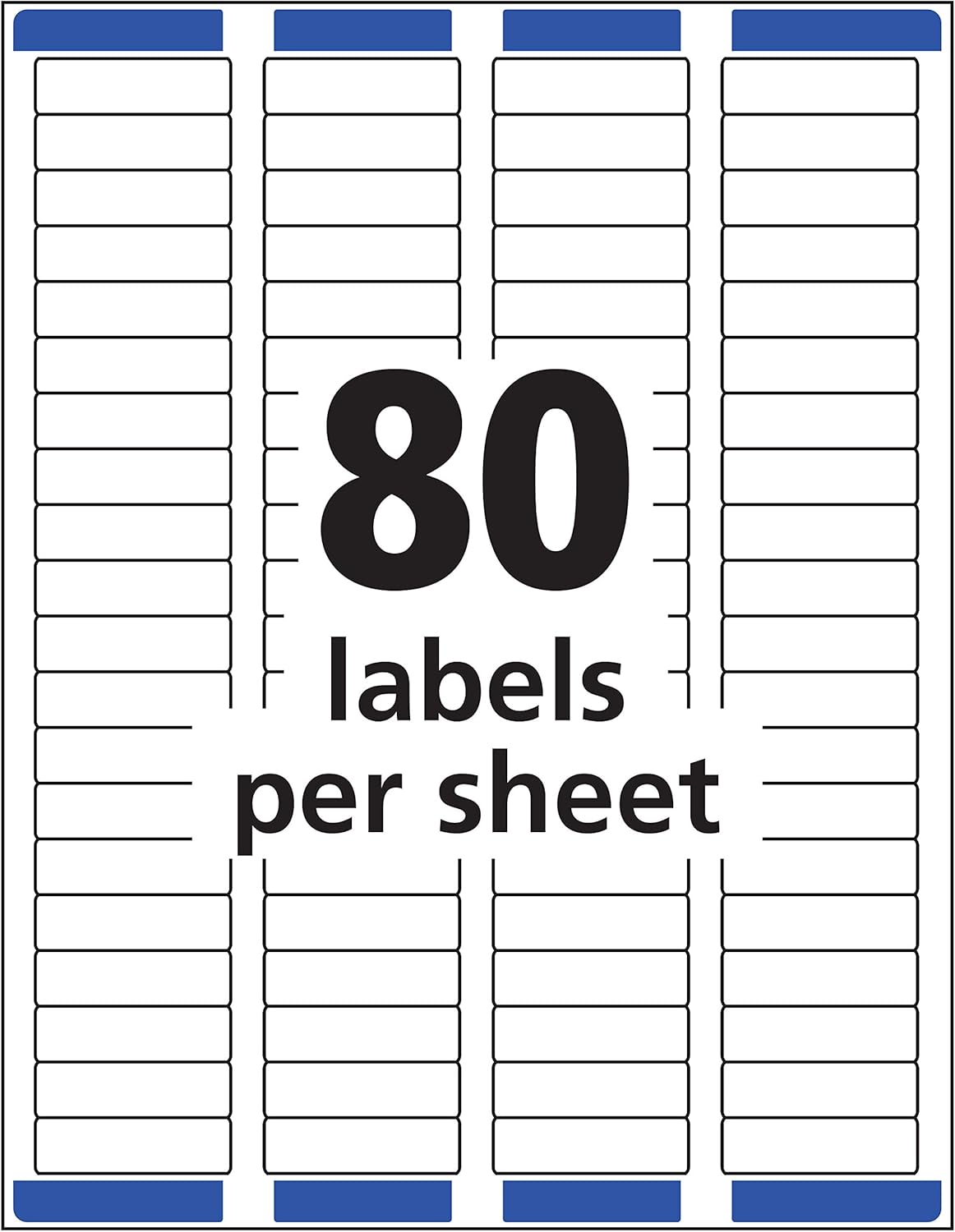 Avery Mailing Address Labels, Inkjet Printers, 10,000 Labels, 1/2 x 1-3/4, Permanent Adhesive, Easy Peel (5 Packs 8167)