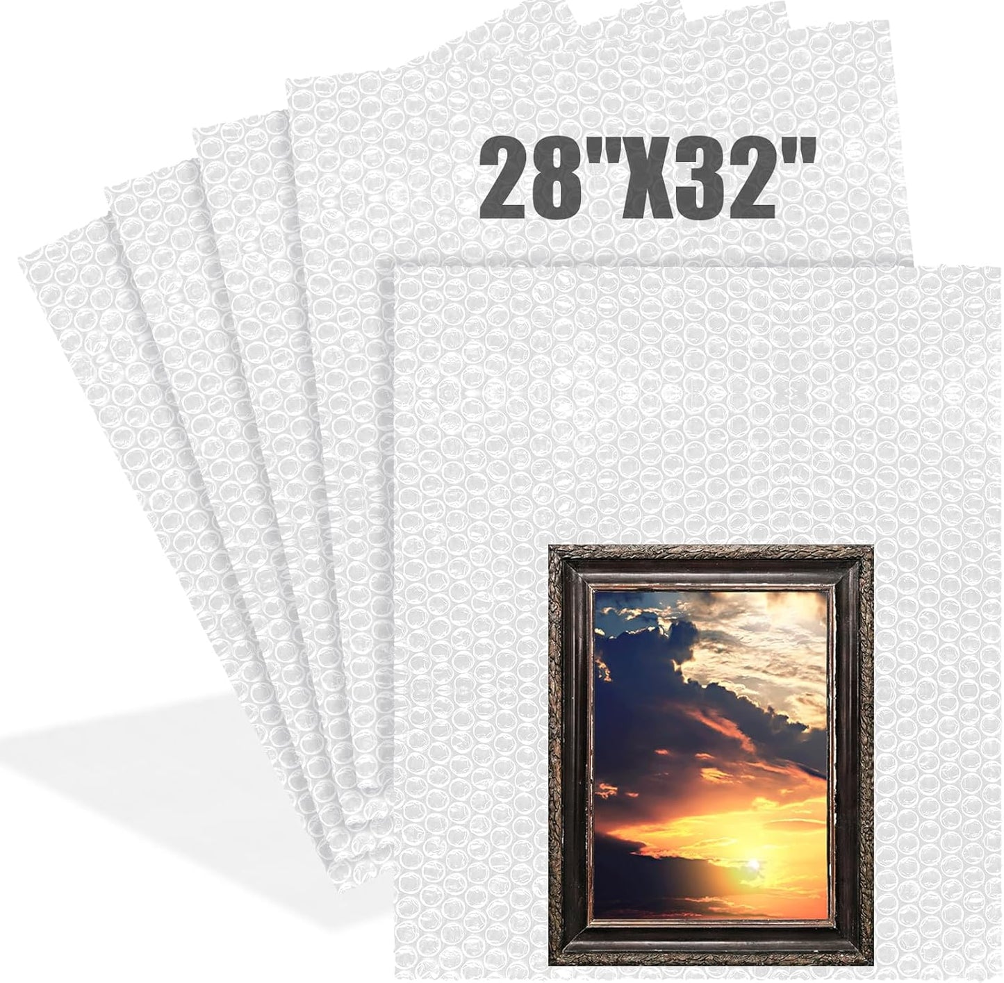 5 Pack Extra Large 28 * 32 Inch Bubble Pouches Clear Bubble Pouch Wrap Bags for Packing Shockproof Cushioning Wrap Bag for Shipping Moving Fragile Dishes China Plates Painting Fragile Items