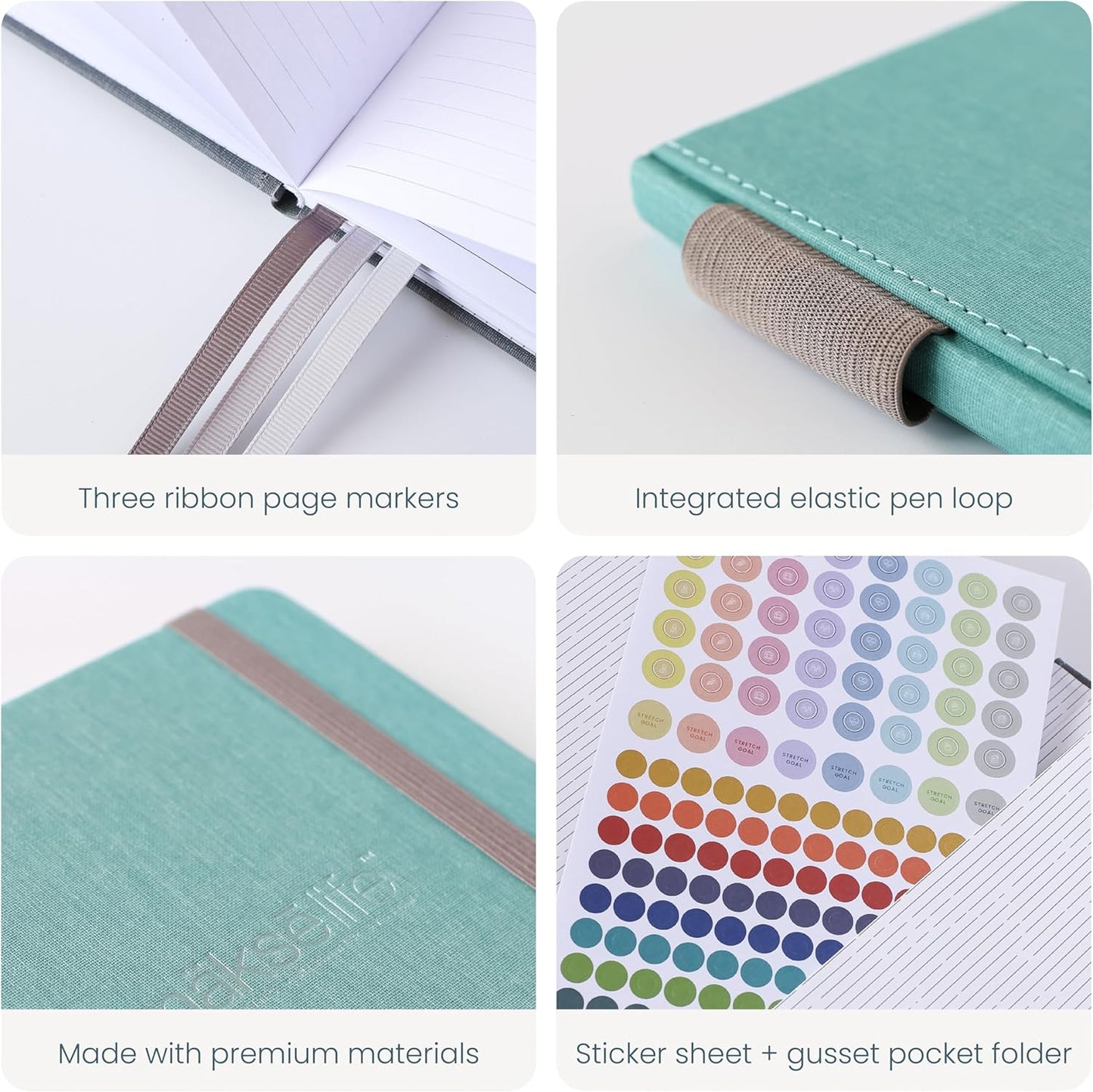 90-Day Quarterly Planner - Entrepreneur Goal Setting & Project Management, Undated 3-Month Productivity Planner for Small Business Owners, Teal