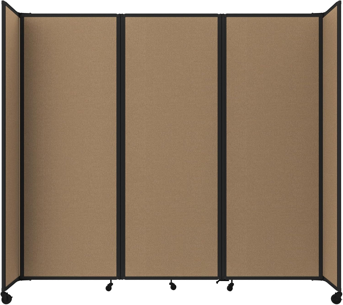 Versare Room Divider 360 Portable Wall Partition | Folding Panels | Large Freestanding Divider | Locking Wheels | Temporary Room Separator