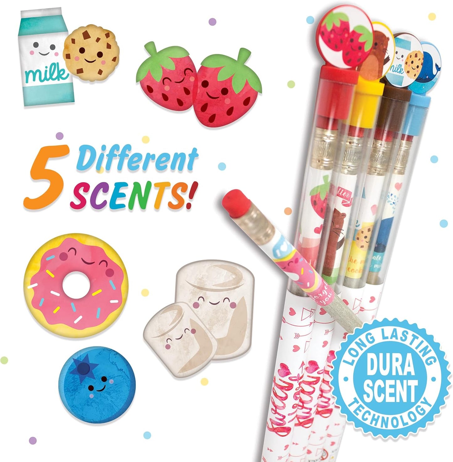 Sweetheart Smencils Cylinder - HB #2 Scented Pencils, 50 Count, Gifts for Kids