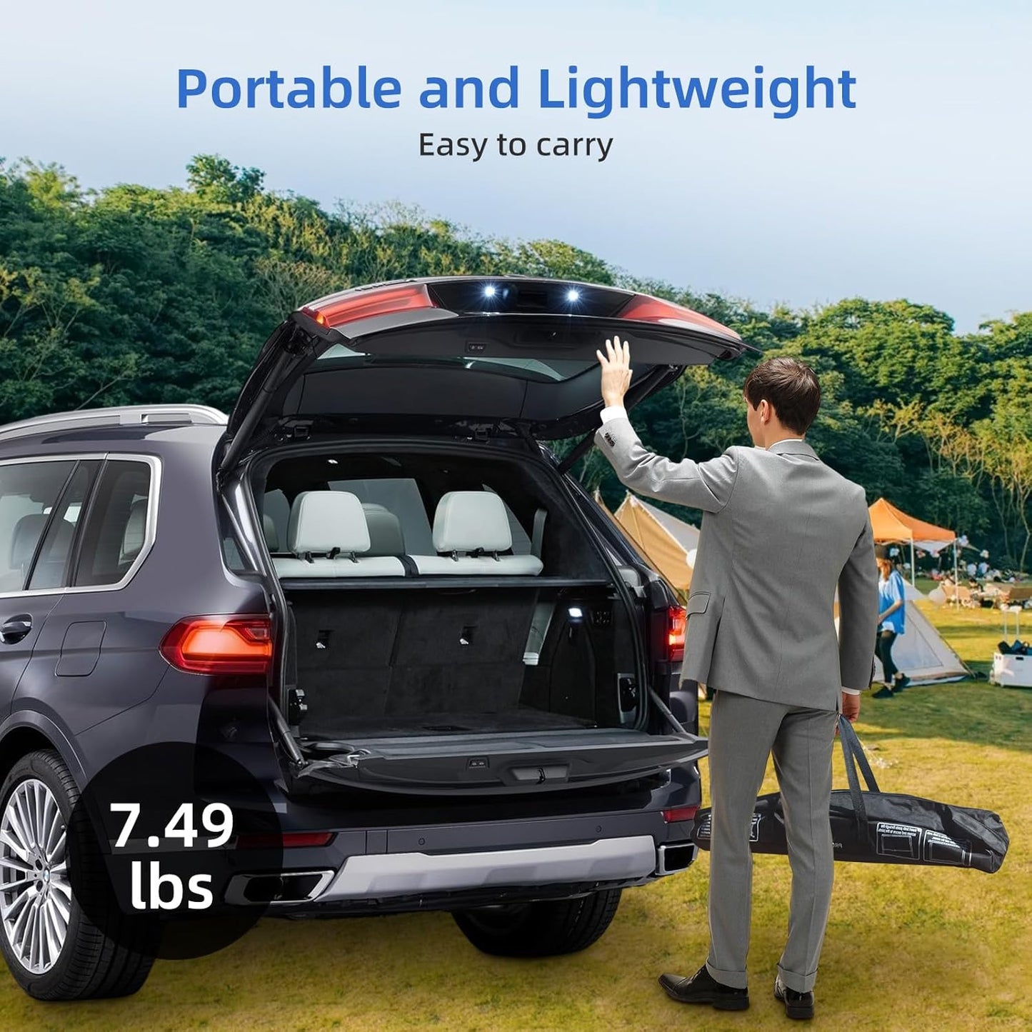 Projector Screen Outdoor Portable Movie: 120 inch Foldable Projection Screen with Stand Legs and Carry Bag for Camping Party