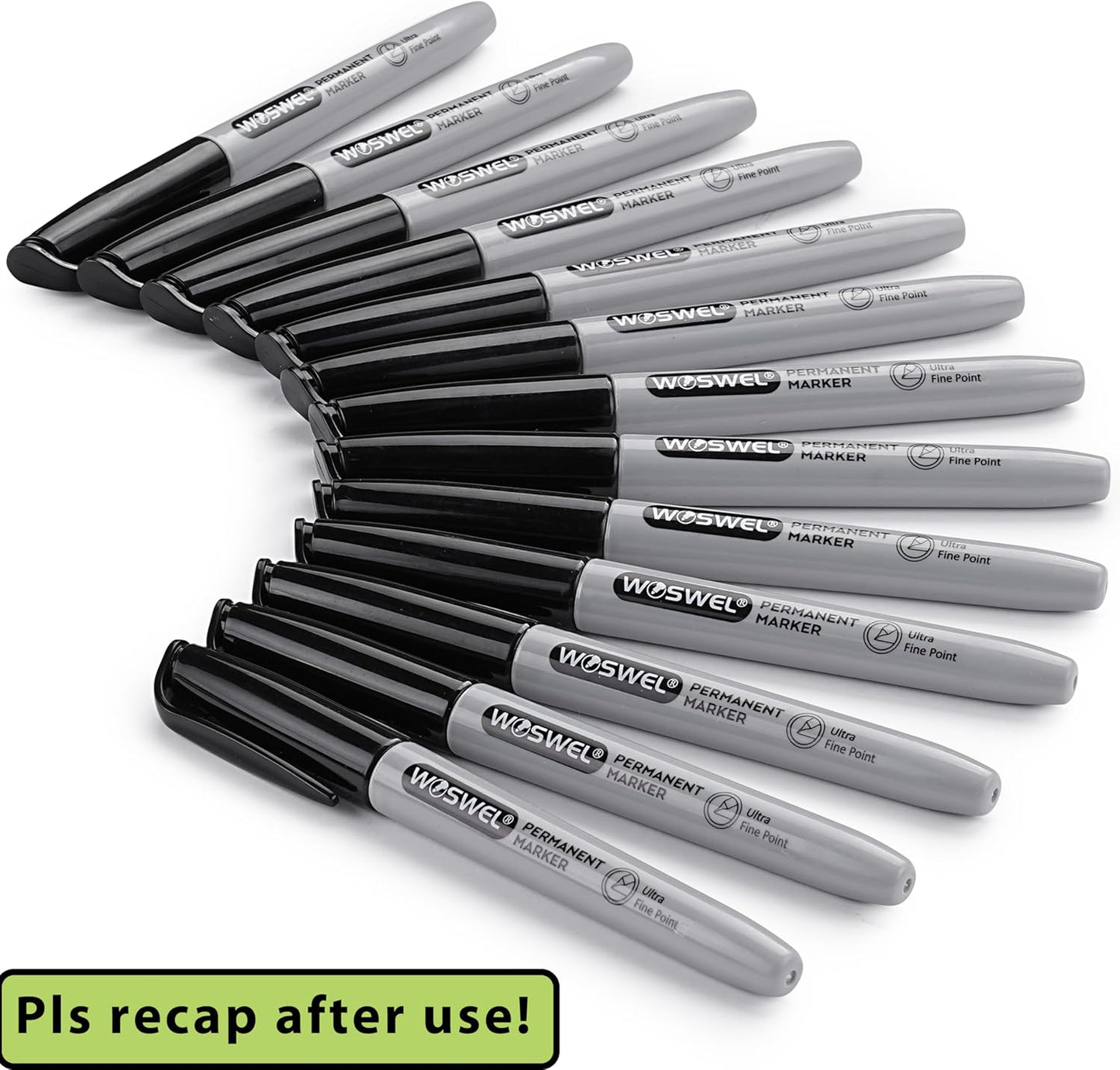 Ultra Fine Permanent Marker Bulk,24 Pack Ultra Fine Point Black Permanent Marker set, Felt Tip Pens Works on Plastic, Wood, Stone, Metal and Glass for Doodling, Marking