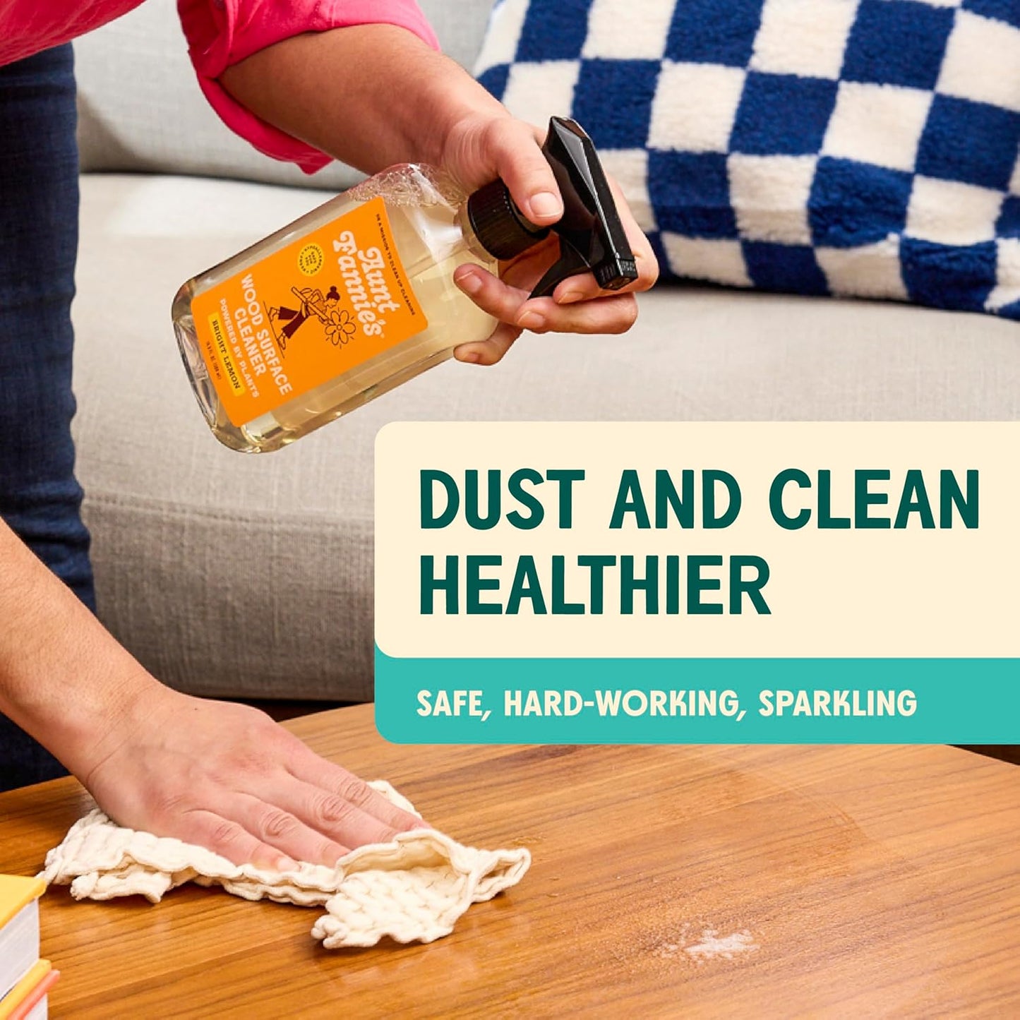 Aunt Fannie's Cleaning Spray Variety Pack, Lemon All Purpose Vinegar, Glass & Window, Bathroom, and Wood Surface Cleaner, 16.9 oz each, Pack of 4