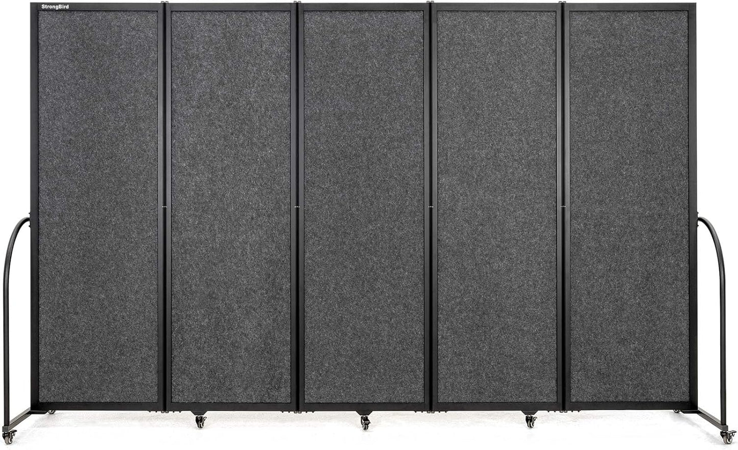 Folding Room Partition,Privacy Room Screen with Arms,Office Dividers Partition Wall,10'2"L* 6'7"H,Dark Grey