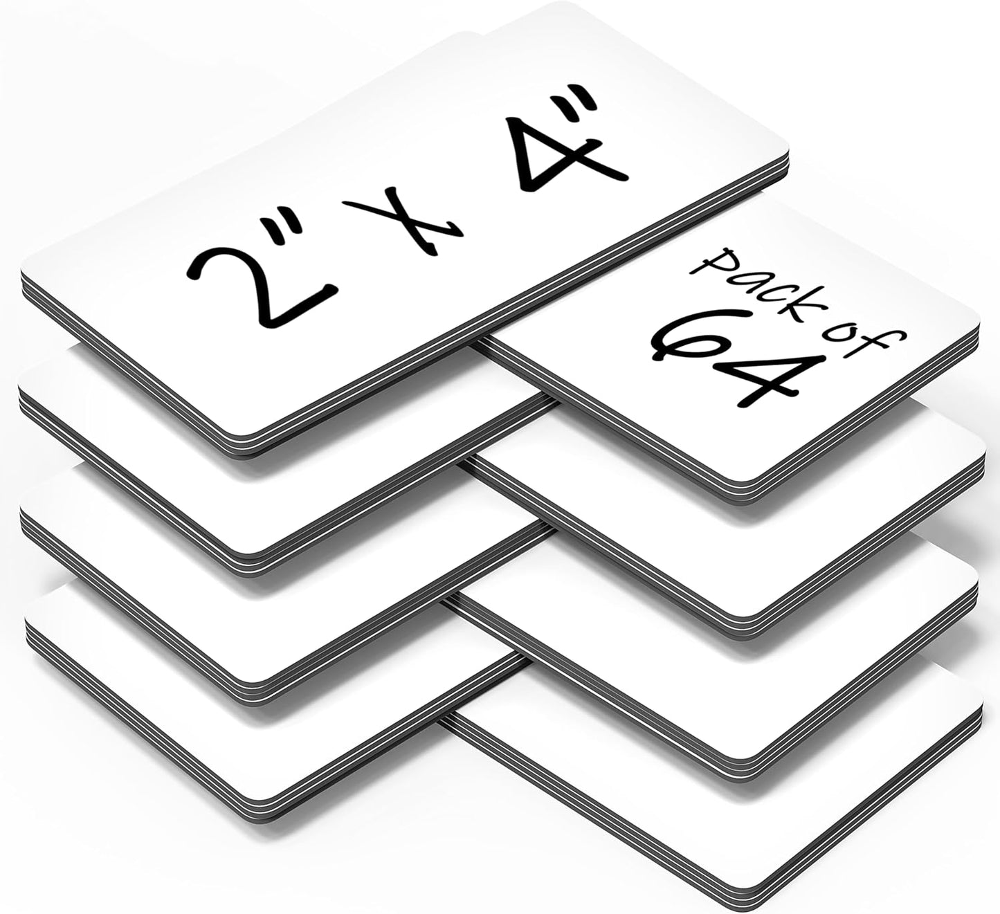 64 Pack Dry Erase Magnetic Labels 2x4 in - Dry Erase Magnets for Classroom Lockers School Bus - Magnetic Dry Erase Labels - Magnet Labels for Whiteboard - Name Magnets Plates for Classrooms Blanked
