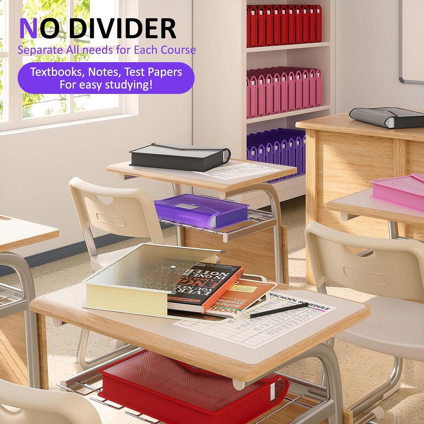 ThinkTex Plastic Expanding File Folder, Transparent envelopes with Snap Closure,No Dividers,Large Capacity,Document Organizer for Receipts, Bills&Taxes,Letter/A4 Size for School/Office/Home-5 Pack