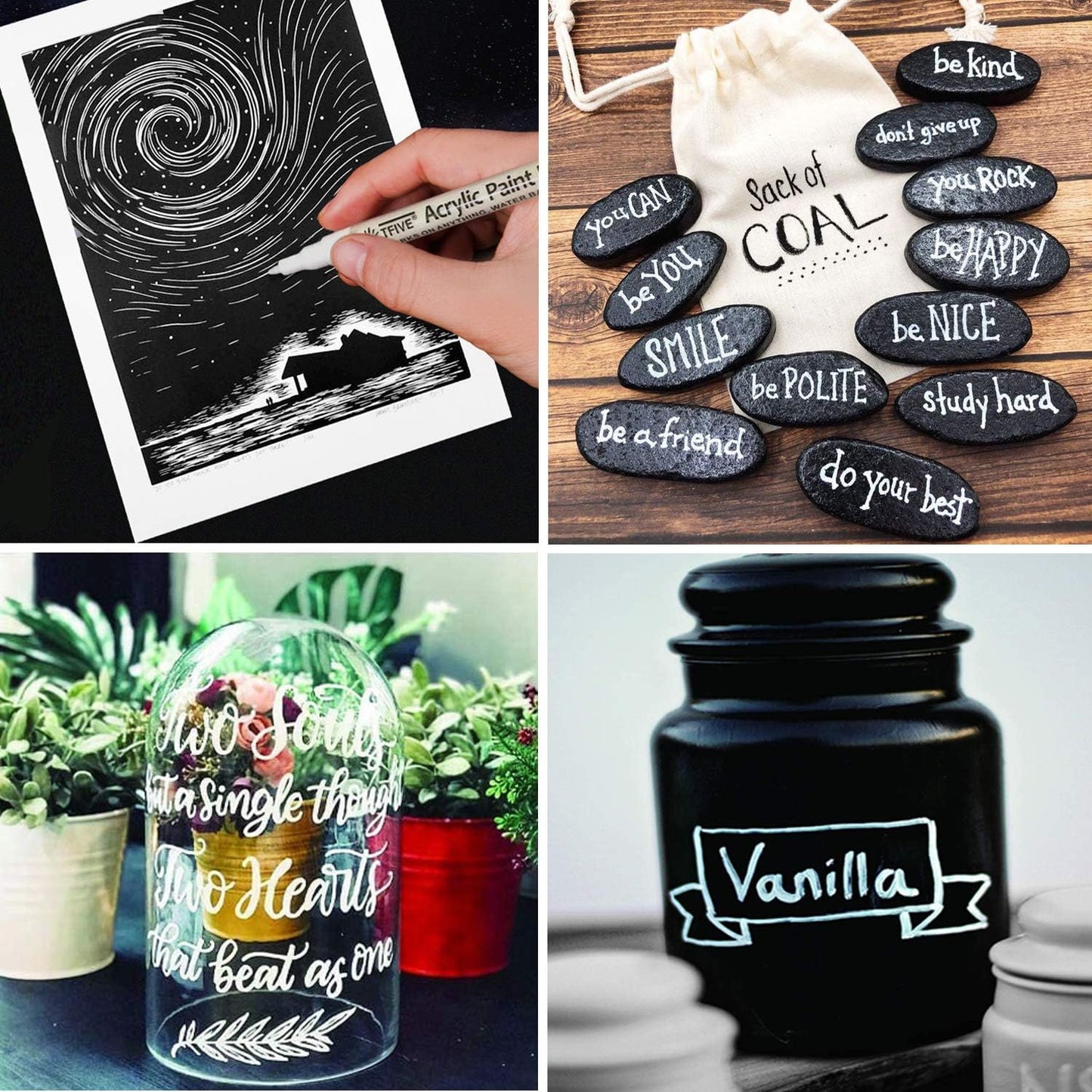 Gold Marker Paint Pens - 6 Pack Acrylic Gold Permanent Marker, 0.7mm Extra Fine Tip Paint Pen for Art projects, Drawing, Rock Painting, Stone, Ceramic, Glass, Wood, Plastic, Metal, Canvas DIY Crafts