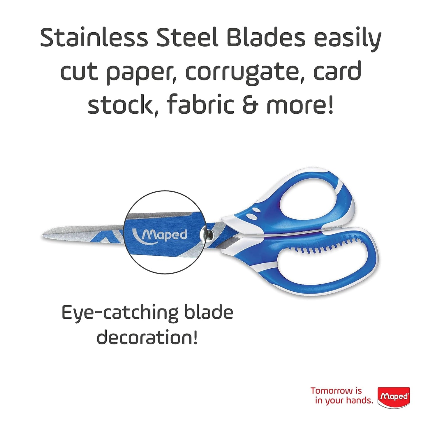 Maped - Zenoa Fit Soft Grip Student 7 Inch Scissors - Comfortable - Fashionable