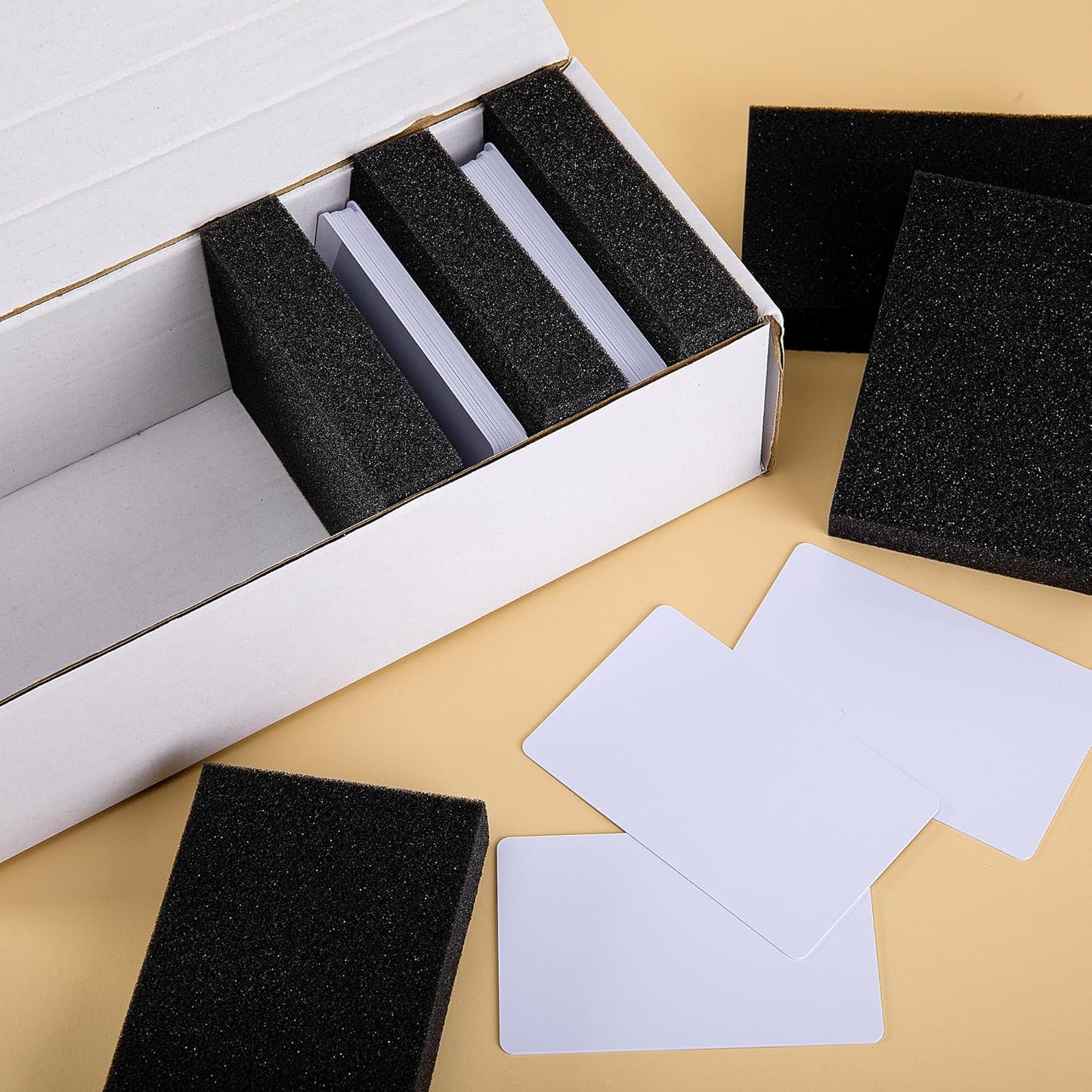 codree 30 Pcs Card Dividers Foam- 40D High Elasticity Sponge Trading Card Dividers- Shock Absorbing Card Sponge Separators Inserts for Storage Boxes Games Sports Cards Protection