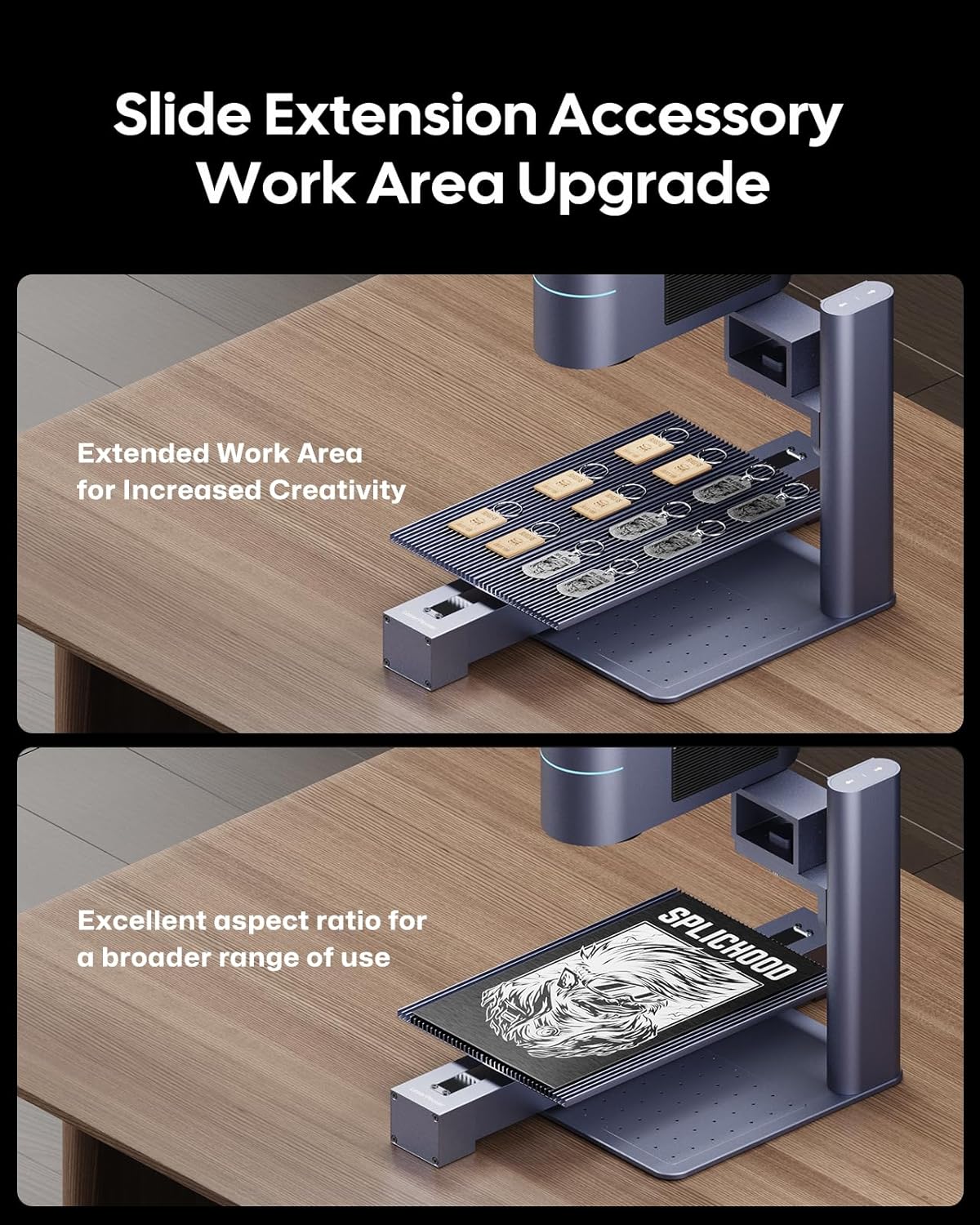LaserPecker LP4 Dual-Laser Engraver with Rotary & Slide Extensions, 8K 240,000mm/min for 360° Tumblers/160x300mm Batch Jobs, Auto-Switch IR/Diode for Jewelry & Industrial Mass Production, Deluxe Set