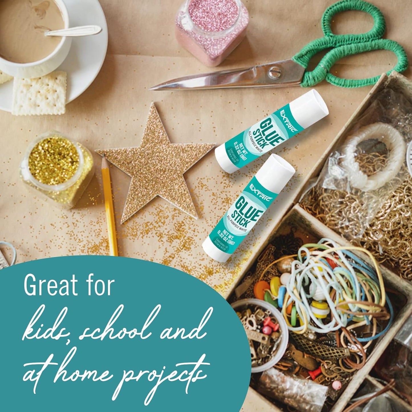 Glue Sticks Bulk Classroom, White Glue Sticks for Kids 24 Count, 0.75 Ounce, Washable All Purpose, for Kids, School and Home