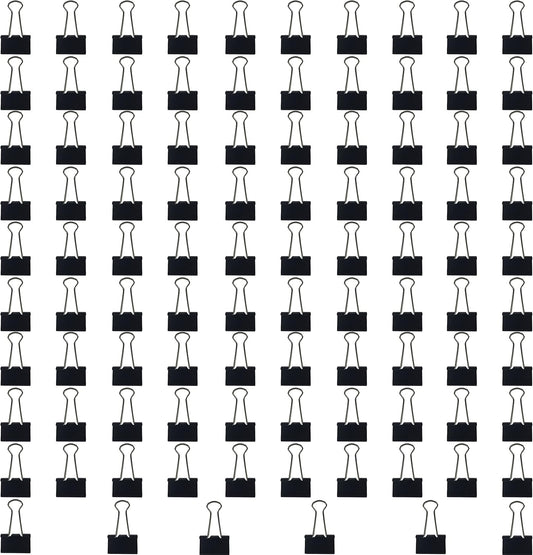 Clipco Binder Clips Medium 1.25-Inch Black 96-Pack