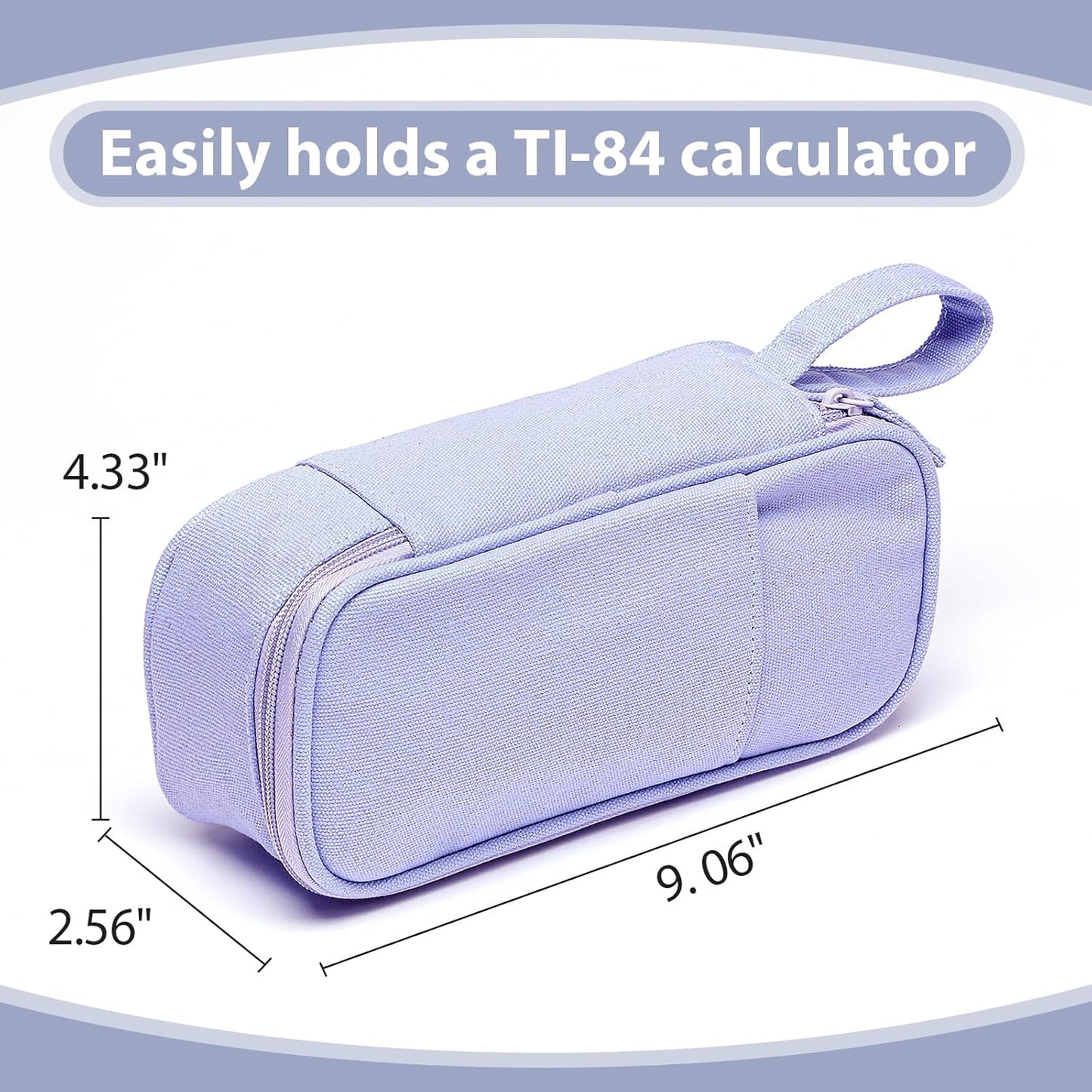 Pencil Case Pouch Box Bag School Supplies Girls Boys Kids, Cute Preppy Stuff Large Big Capacity Aesthetic Pen Organizer, Back to College Stationary, Purple, Heavy Duty Canvas, 1800ml