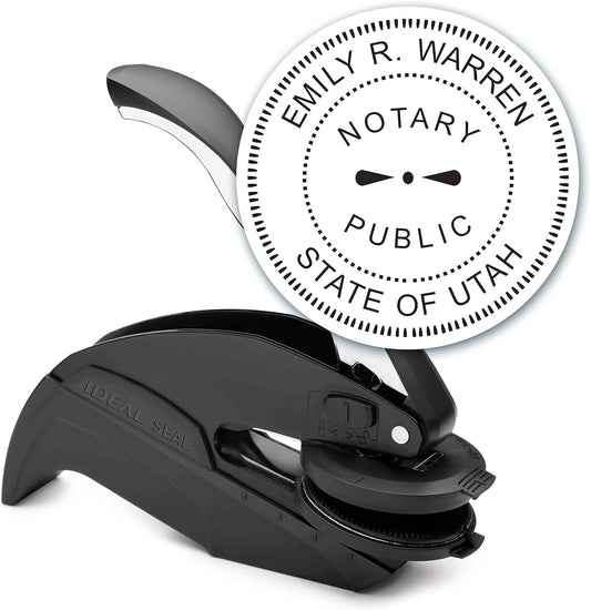 MaxMark Notary Seal Round Embosser for Utah State - Includes Gold Burst Seal Labels (42 Count)