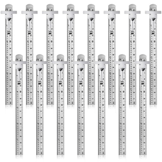 6 Inch 15 cm Pocket Ruler Flexible Precision Stainless Steel Ruler with Detachable Clips Stainless Steel Pocket Clip Scale Gauge Metric British System(30 Pieces)