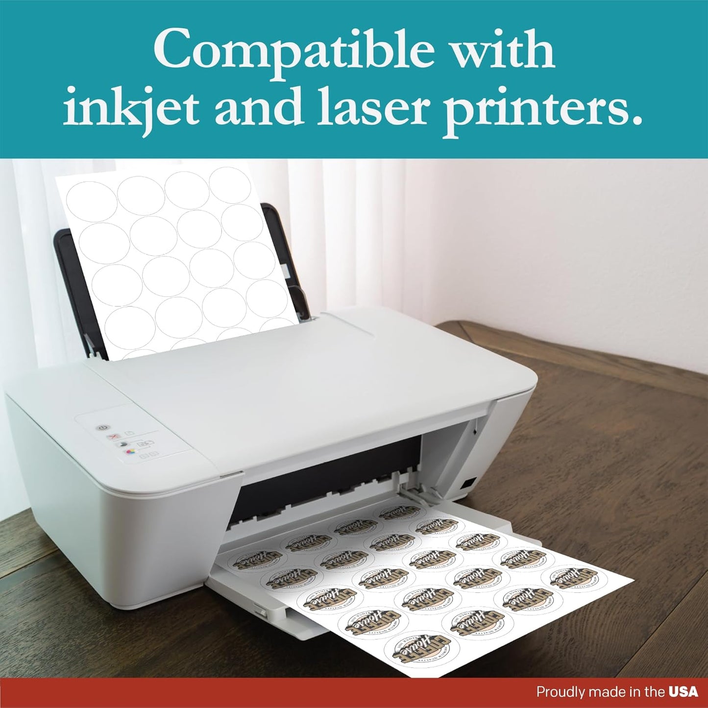 Premium Label Supply White Sticker Round Labels – 2" Circle – Laser/Inkjet Compatible – (20 per Sheet), 1000 Sheets – 20,000 Total Adhesive Labels