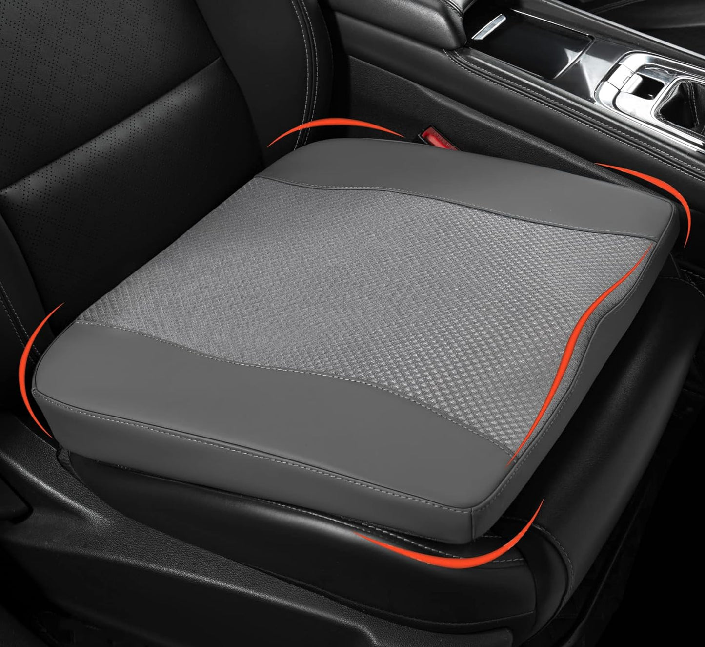 Car Seat Cushion, Comfort Memory Foam Car Cushions for Driving - Sciatica & Lower Back Pain Relief, Driver Seat Pillow for Auto, Office Chair, Wheelchair - Dark Grey