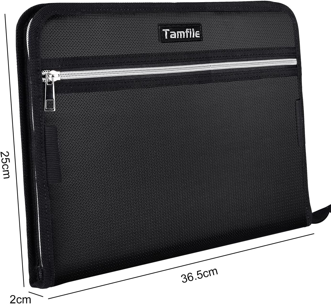 Fireproof Safe Accordion File Organizer Bag Folder,Waterproof Expanding Filing Folder with 14 Pockets, A4 Letter Size, Document Organizer Holder and Color Labels /2 Zipper (Black 14.3" x 9.8")