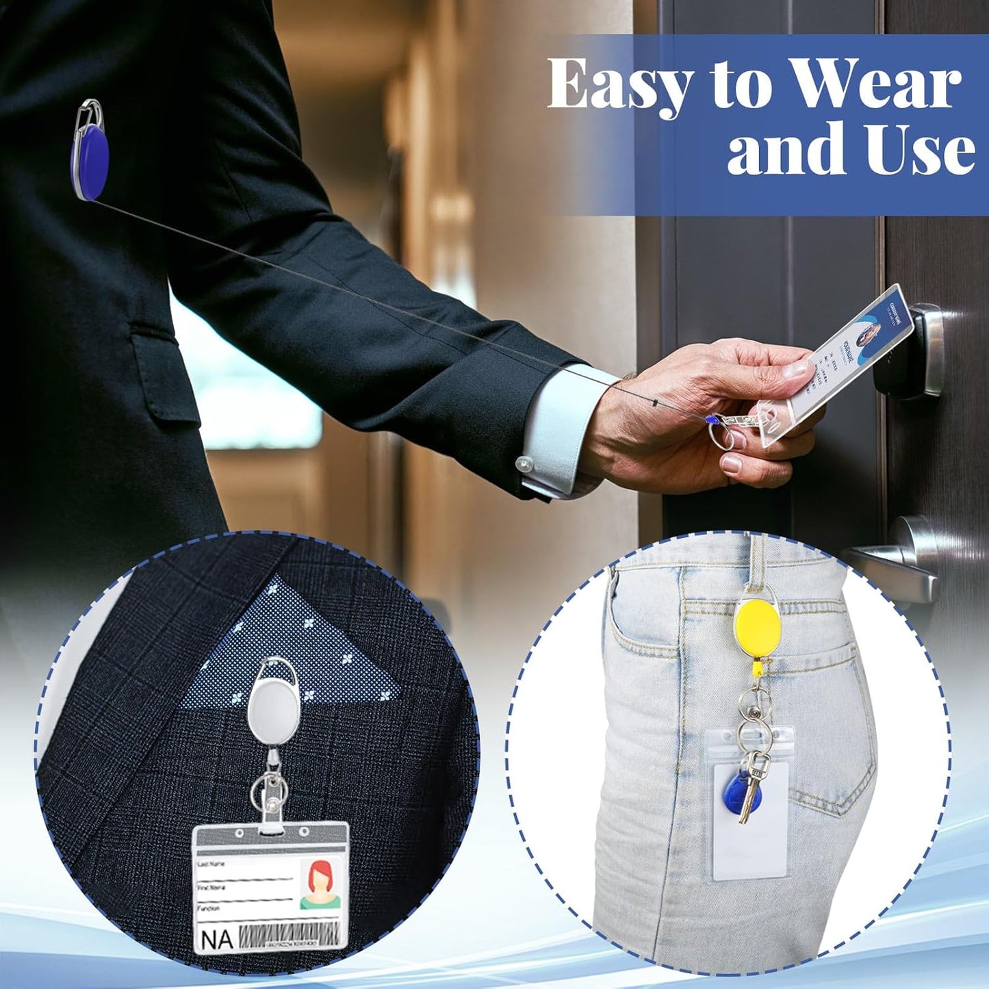 Honoson 30 Pcs Heavy Duty Retractable Badge Reels Batch ID Badge Holder Retractable Clip Bulk Key Holder with Ring for Office Worker Employee, Doctor Nurse Gifts (Warm Color)