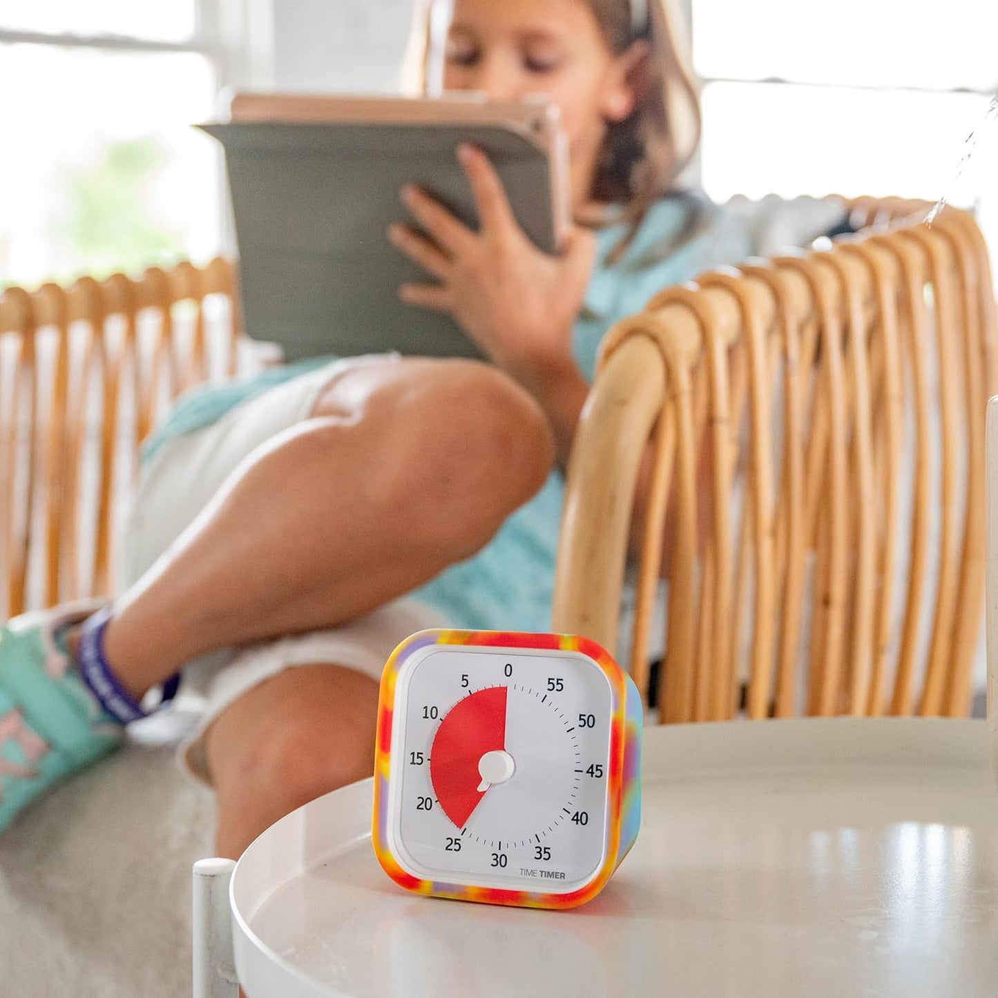 Time Timer MOD Tie Dye ⁠— Special Edition ⁠⁠— Visual Timer for Kids Classroom Learning, Elementary Teachers Desk Clock, Homeschool Study Tool and Office Meetings with Silent Operation (Tie Dye)