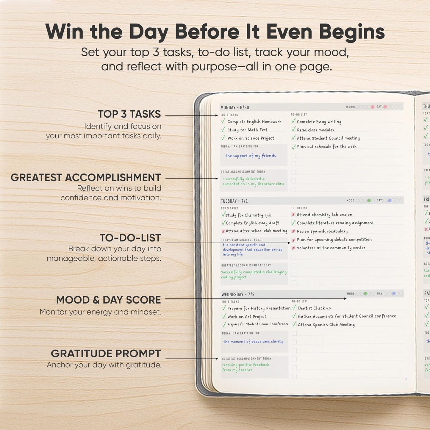 July 2025-2026 Planner 8.5 x 11 Pro Max - Dated Productivity & Academic 2025-2026 - Daily, Weekly & Monthly Planner With July Start Date - A4 - Productivity Store