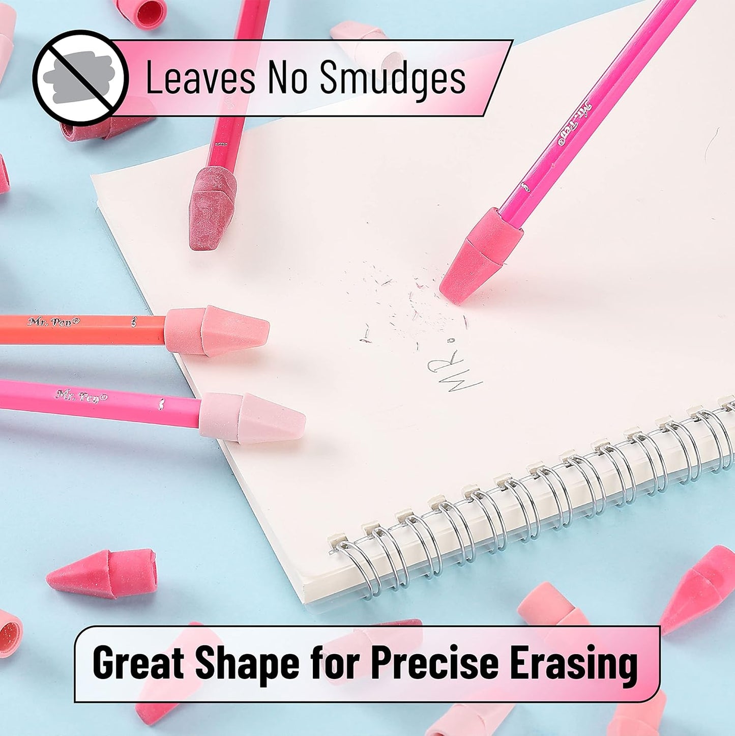 Mr. Pen- Pencil Erasers Toppers, 120 Pack, Pink Shades, Erasers for Pencils, Pencil Top Erasers, Pencil Eraser, Back to School Supplies