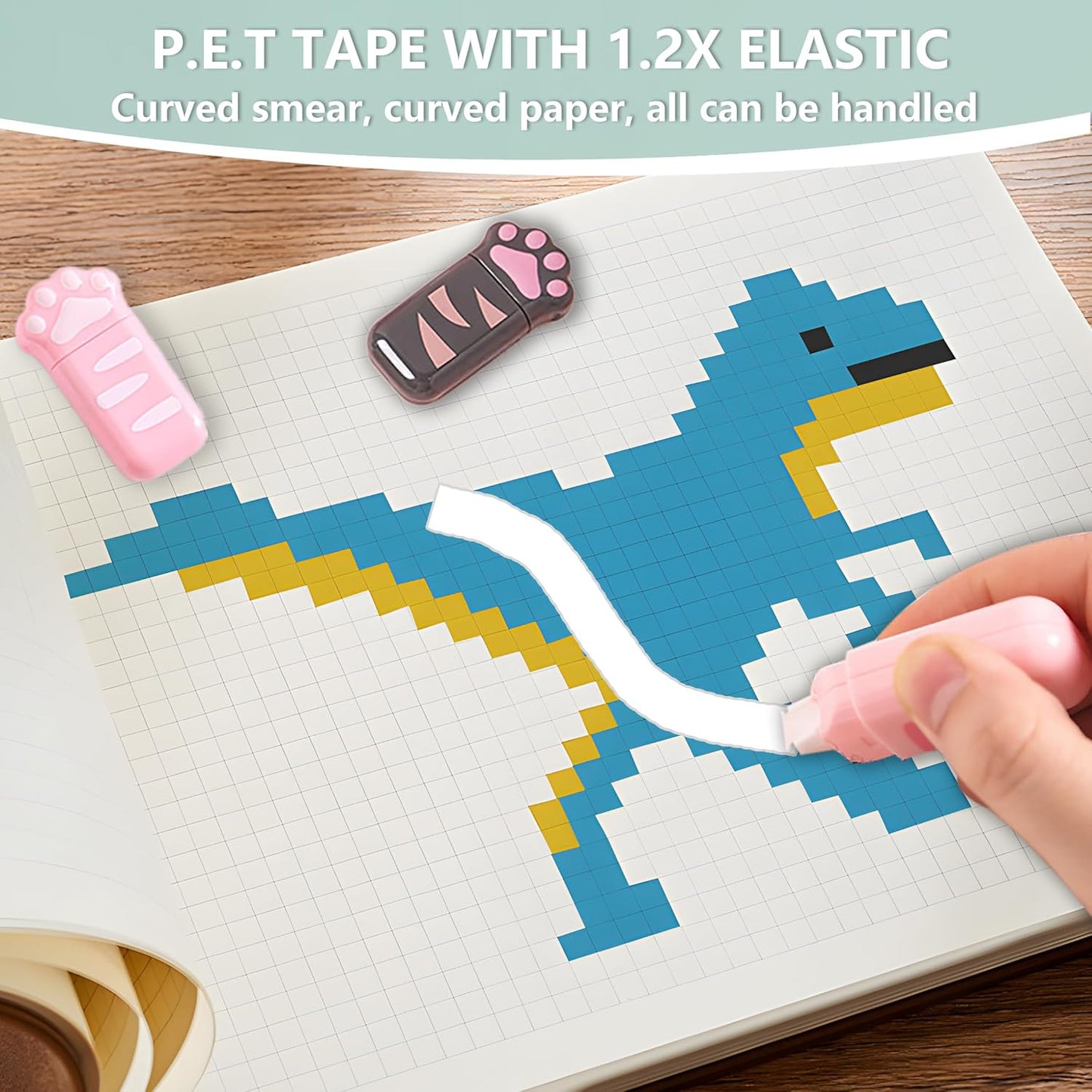 white Corrcetion Tape,6 Pack Mini Japan Corrcetion Tape Pen,with Easy to Use Kawaii Cat Paw Applicator,Cute Stationery Set Kawaii Birthday Gifts set for Back to School Supplies