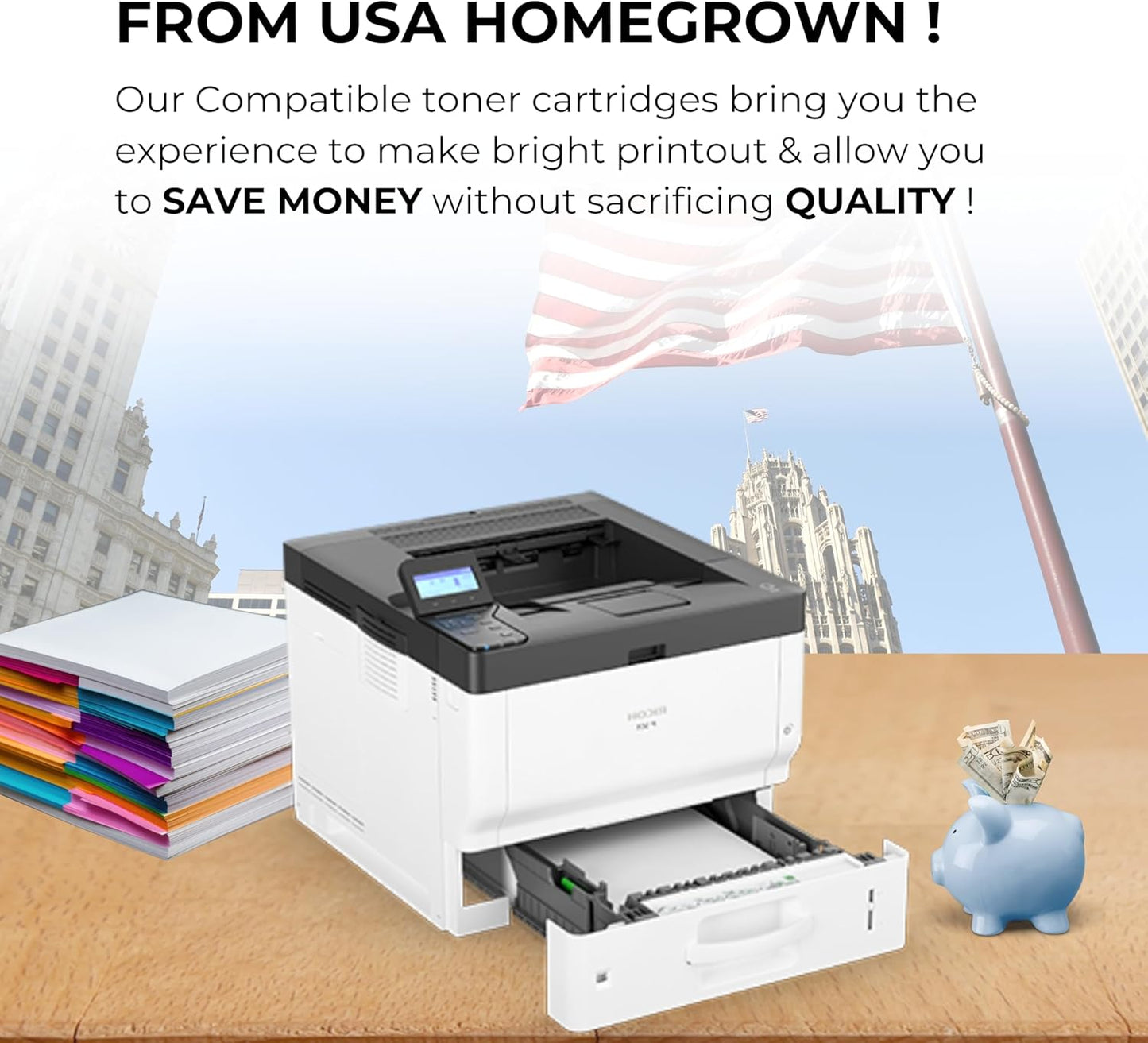 Toner Pros TM Compatible Ricoh 418446 High-Yield Black Toner Cartridge – Replacement for Ricoh P501, P 501H & IM 430FB Printers - 14,000 Pages, 1 Pack