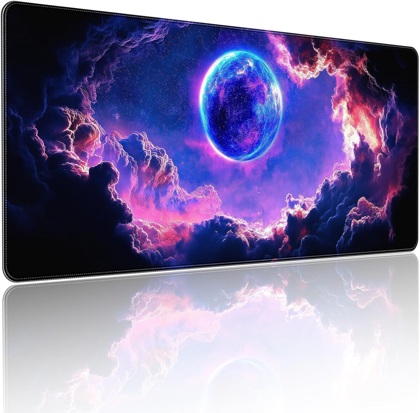 35.4 x 15.7 inches, Large Desktop Mouse pad, Keyboard and Mouse Pads for Work and Home Computers, and Large Laptop Mouse mat，Dazzling Planet