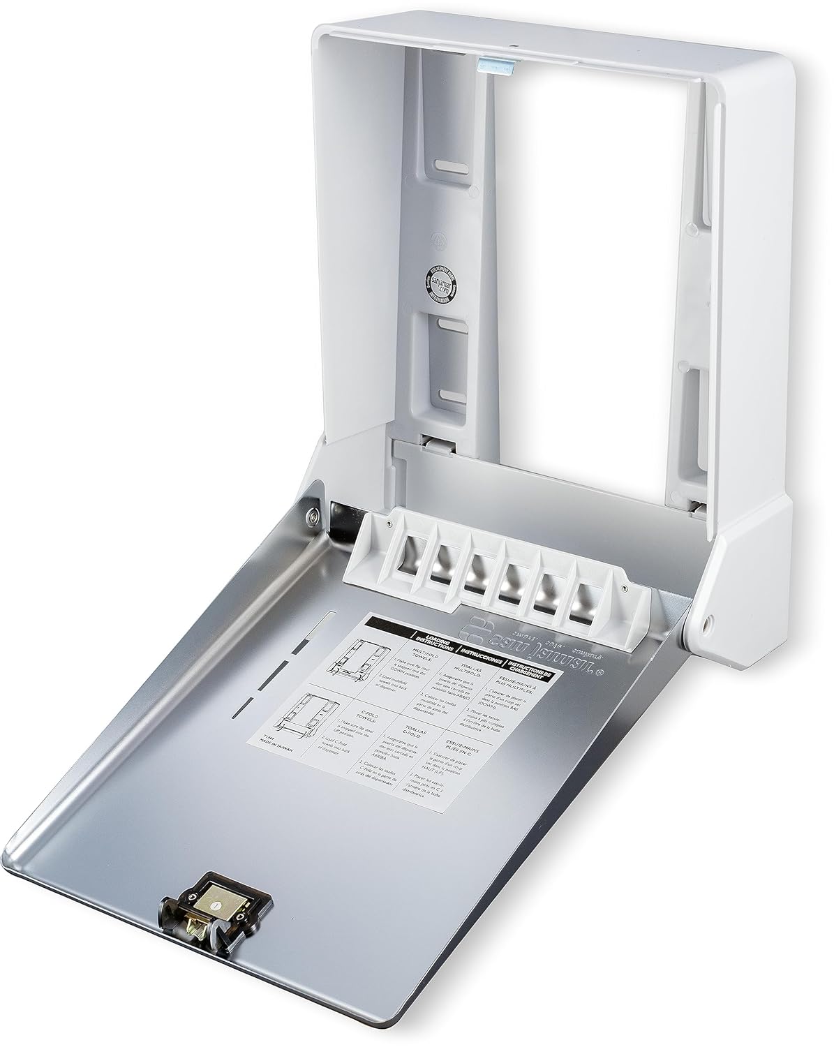 San Jamar True Fold Paper Towel Dispenser Holds Multifold/C-Fold Towels for Bathroom, Kitchens, and Restaurants, Metal and Plastic, 14.5 x 11.375 x 5 Inches, Chrome