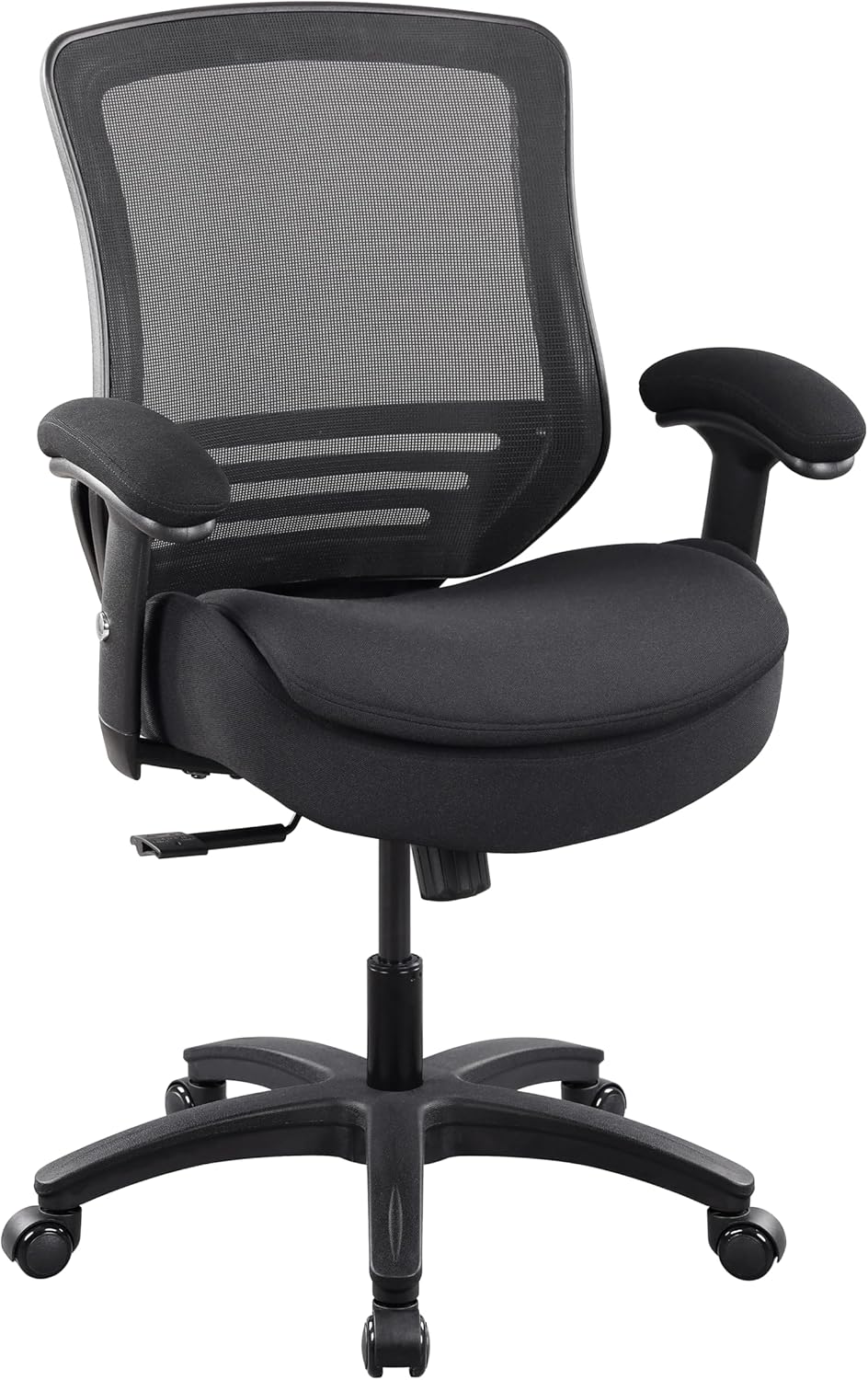 400lbs Ergonomic Office Chair with Double Seat Cushion and Soft Armrests for Executive Computer Desk with Built-in Lumbar Support (Black)