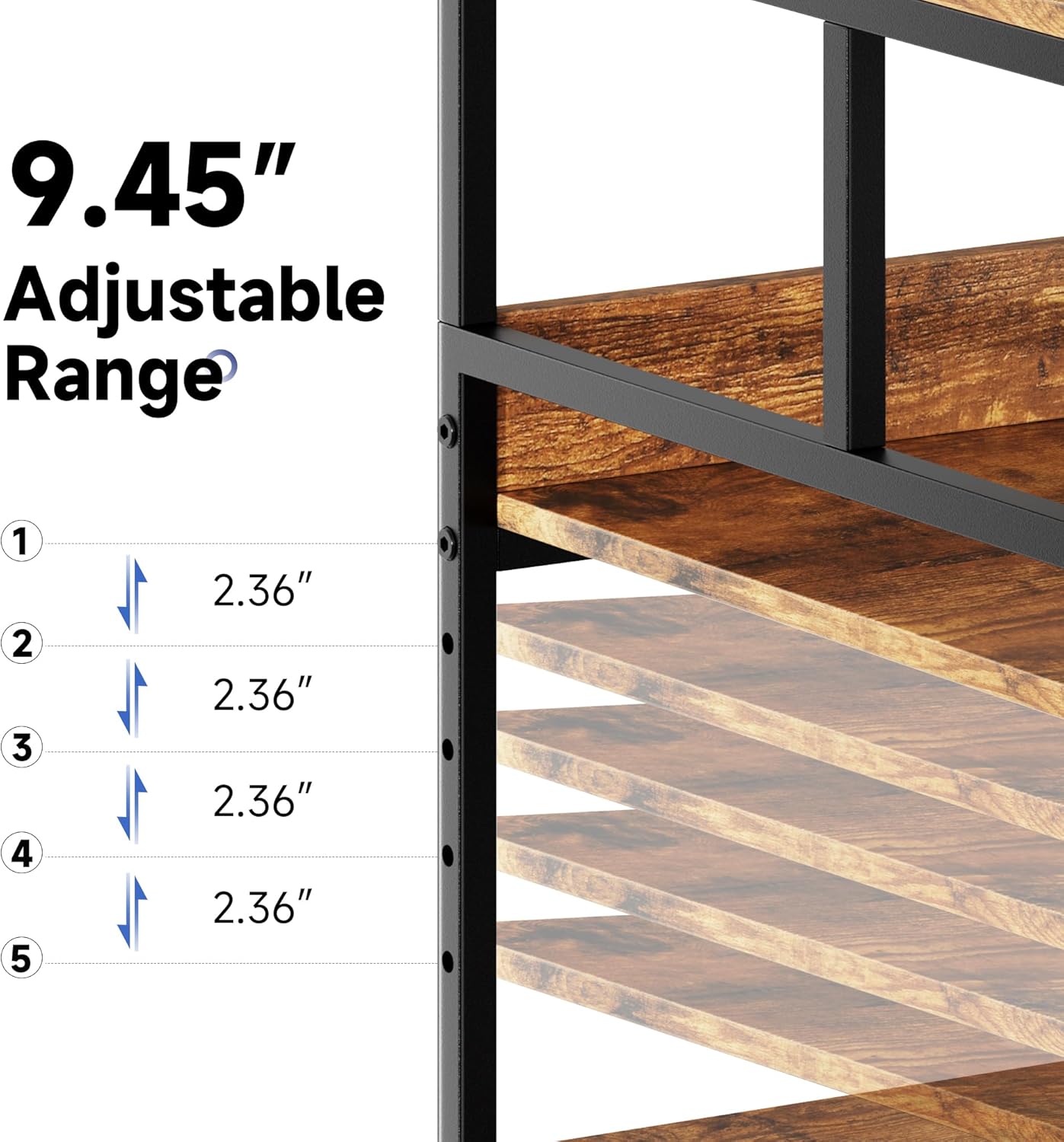 Printer Stand, 19.68×15.75×27.55 Printer Table with Adjustable Storage Shelf, 3 Tier Rolling Cart with Wheels, Space Saving Desk for Home Office, Mini Fridge & Heat Press Stand, Rustic Brown