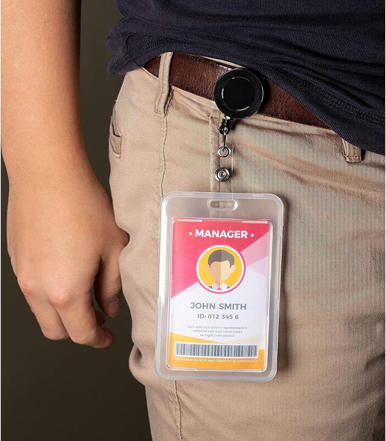 Juvale Badge Reels - 100 Pack, Black, 26.5 in Nylon Cord - Retractable Badge Reel & ID Card Holder Clips & Name Tag Holder for Nurses & Teachers