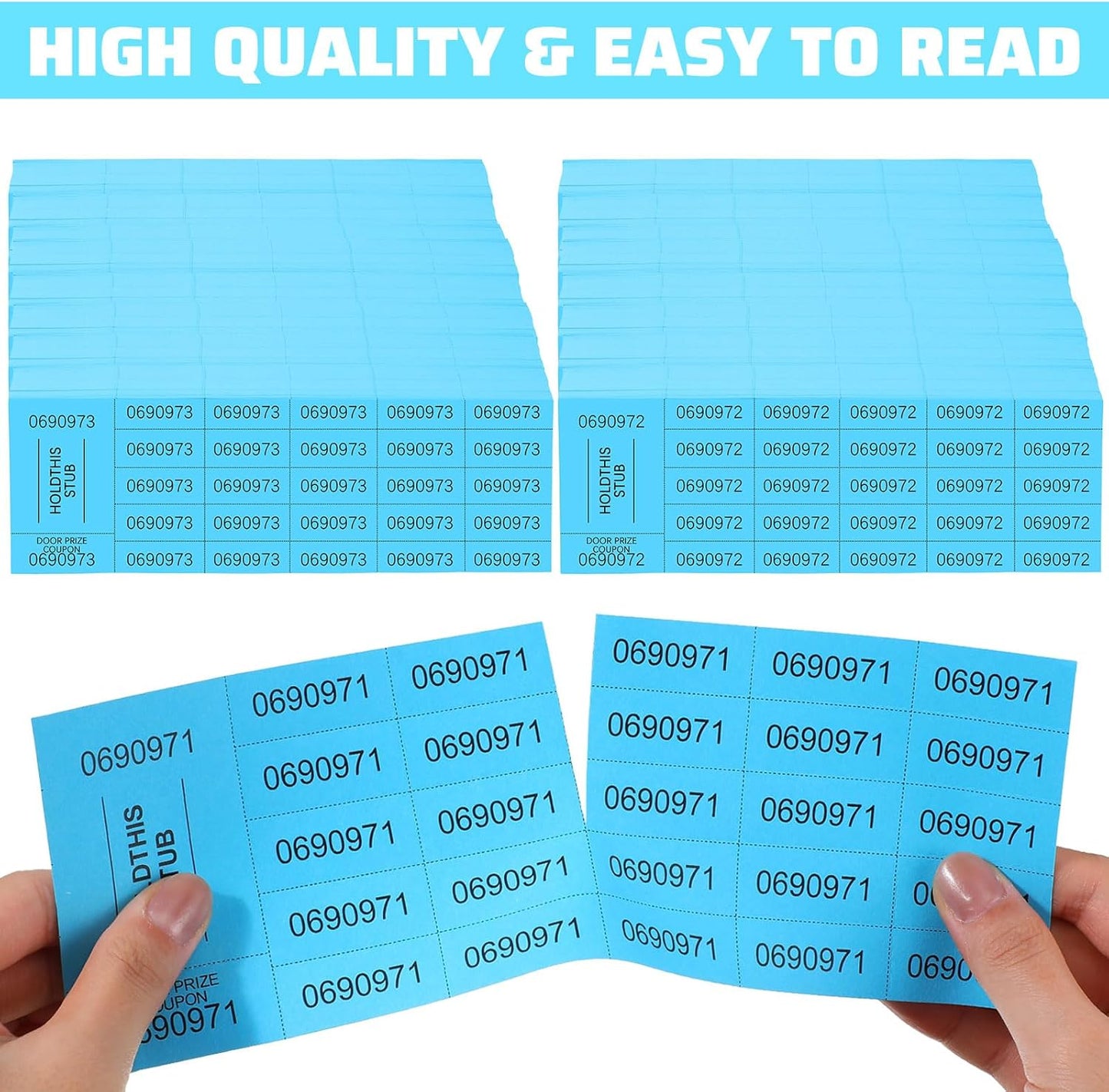 Kosiz 2400 Sheets Raffle Ticket Sheets Blue Chinese Auction Tickets with 25 Bid Numbers Per for Fundraising Basket Silent Auction Activity Fundraiser Prizes Church Events